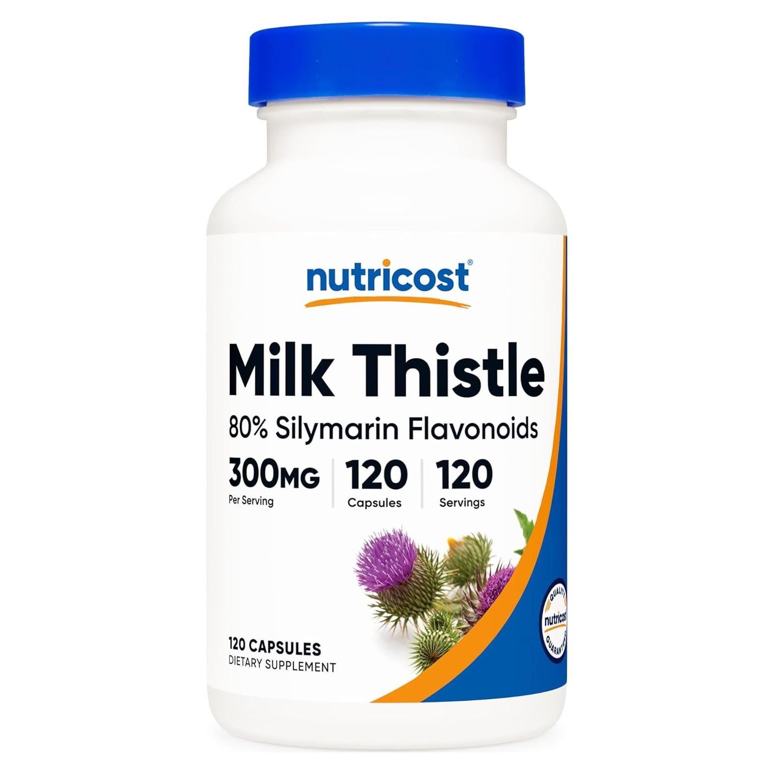 Cápsulas de Cardo Mariano Nutricost 300mg - 120 Cápsulas Veganas