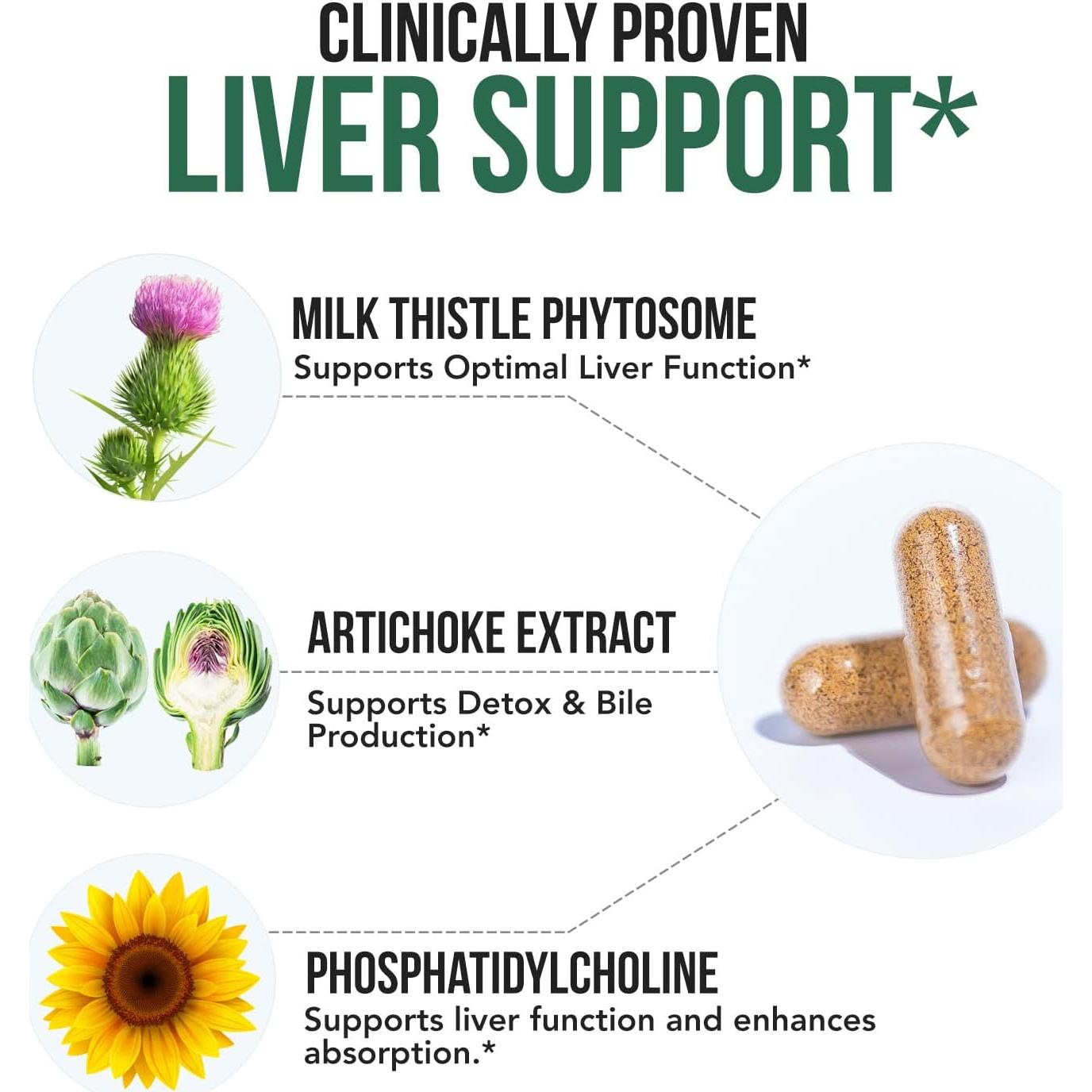 Suplemento Hepático SoActive Cardo Mariano 60 Cápsulas