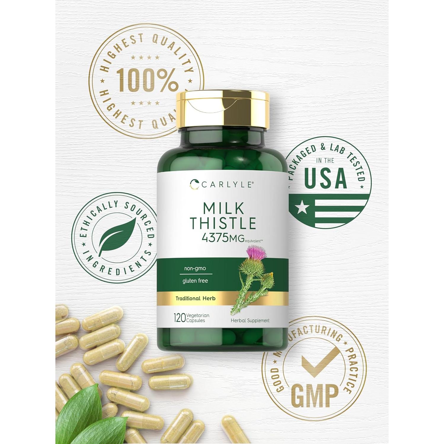 Suplemento Cardo Mariano Carlyle 4375mg 120 Cápsulas Vegetariano