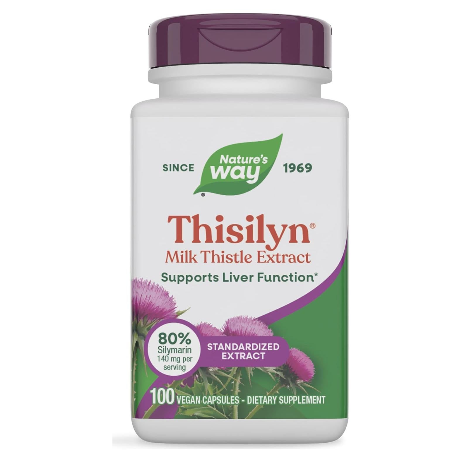 Extracto de Cardo Mariano Nature's Way 100 Cápsulas Veganas