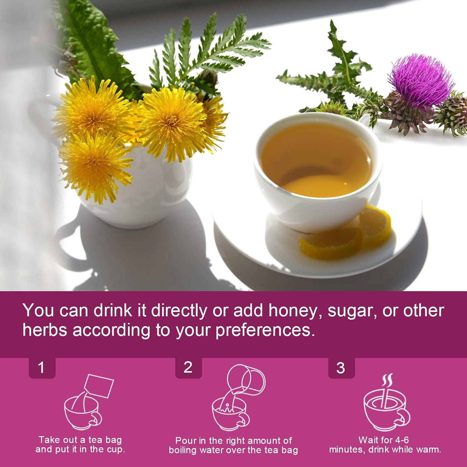 Té de Raíz de Diente de León y Cardo Lechoso WOGORGT - 30 Bolsitas