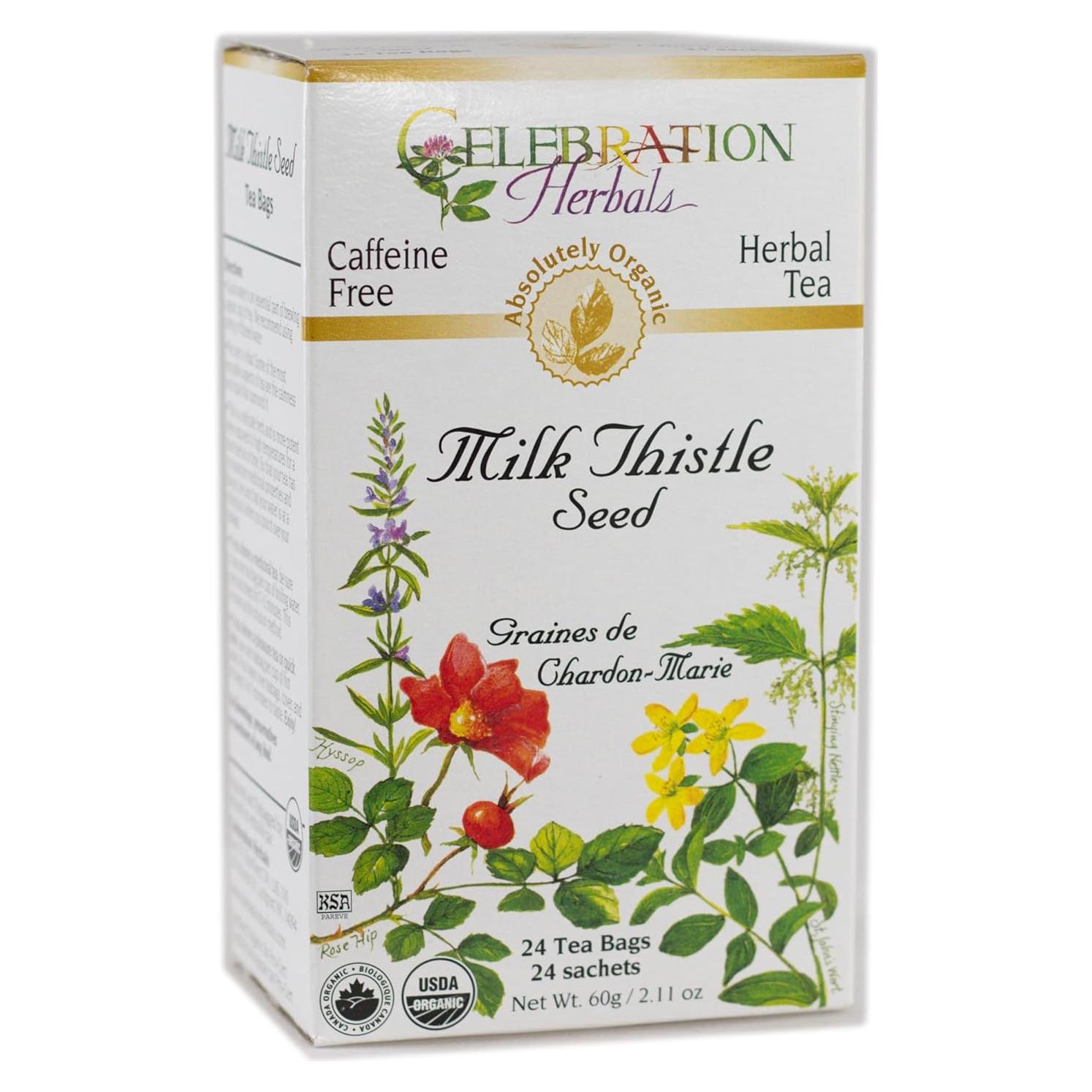 Té Orgánico de Hierba de Cardo Lechoso Celebration Herbals - 24 Bolsitas