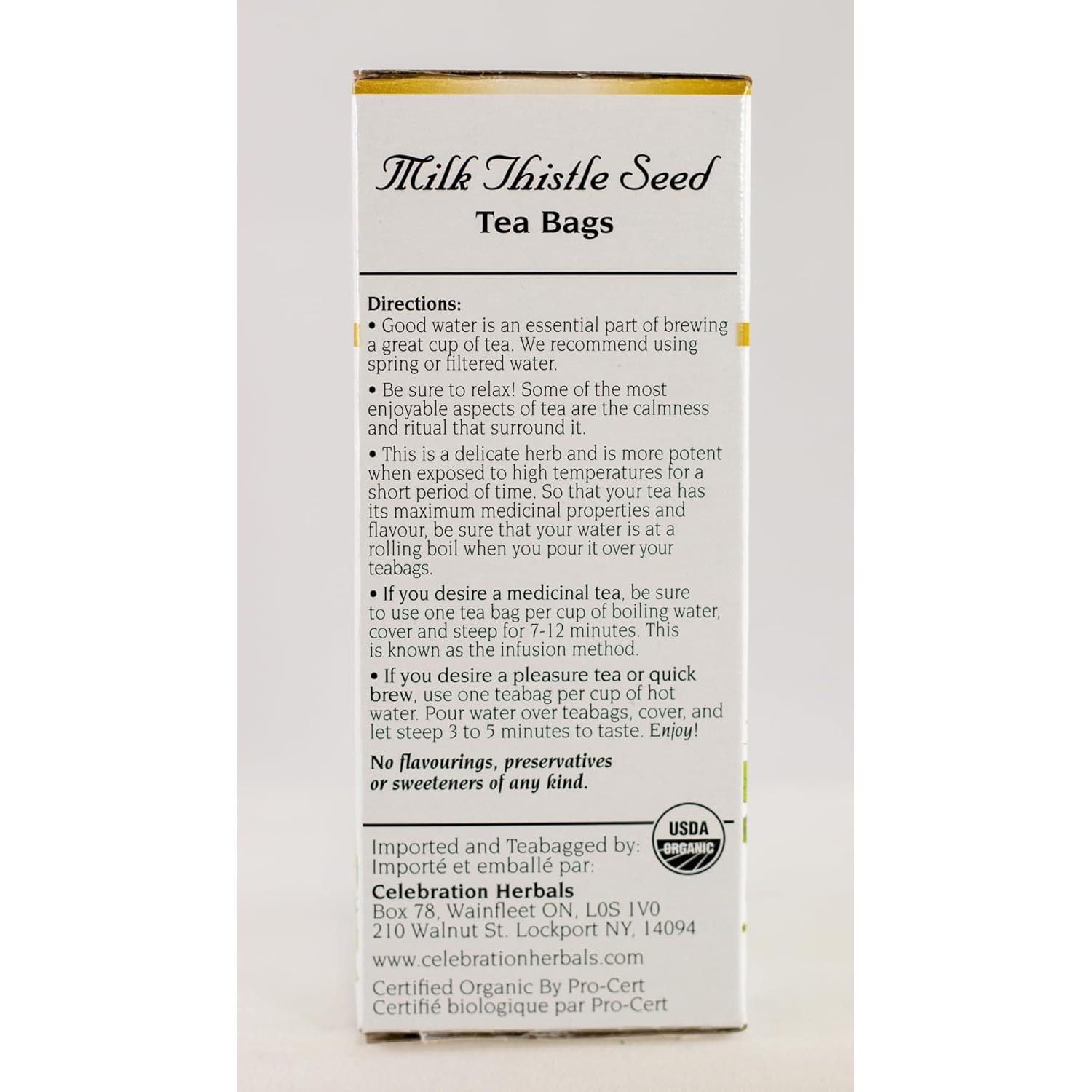 Té Orgánico de Hierba de Cardo Lechoso Celebration Herbals - 24 Bolsitas