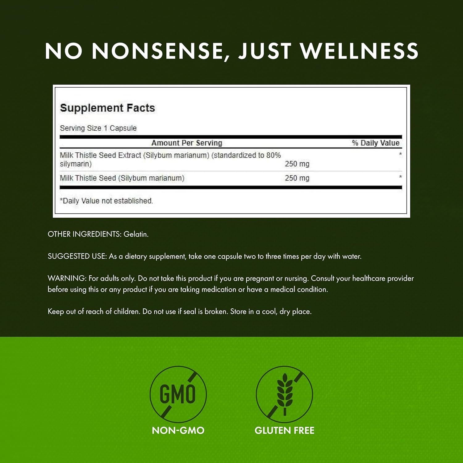 Suplemento Herbal Cardo Mariano Swanson 120 Cápsulas 80% Silimarina