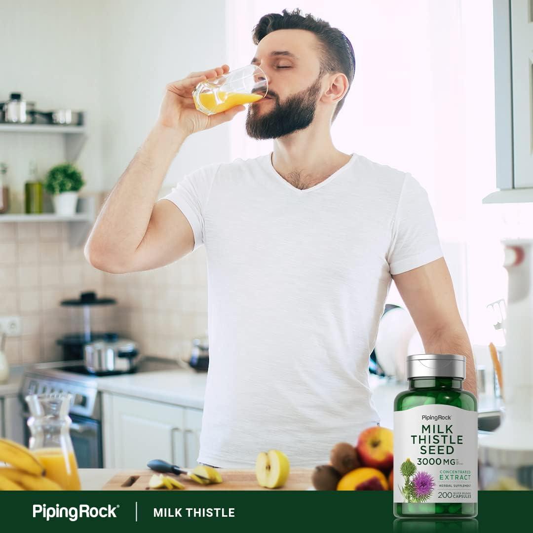 Suplemento de Cardo Mariano Piping Rock 3000mg 200 Cápsulas