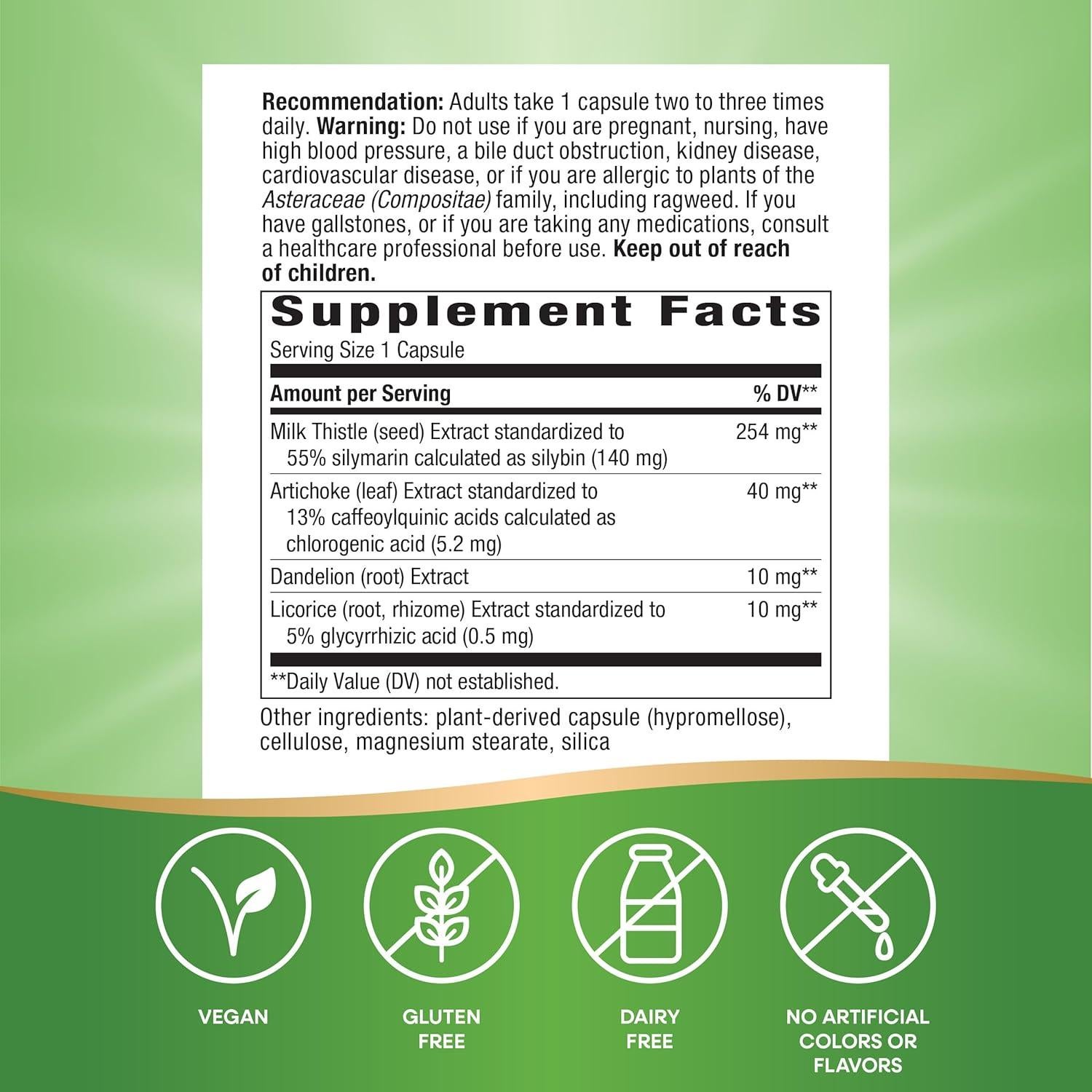 Super Cardo Lechoso Nature's Way 120 Cápsulas Sin Gluten