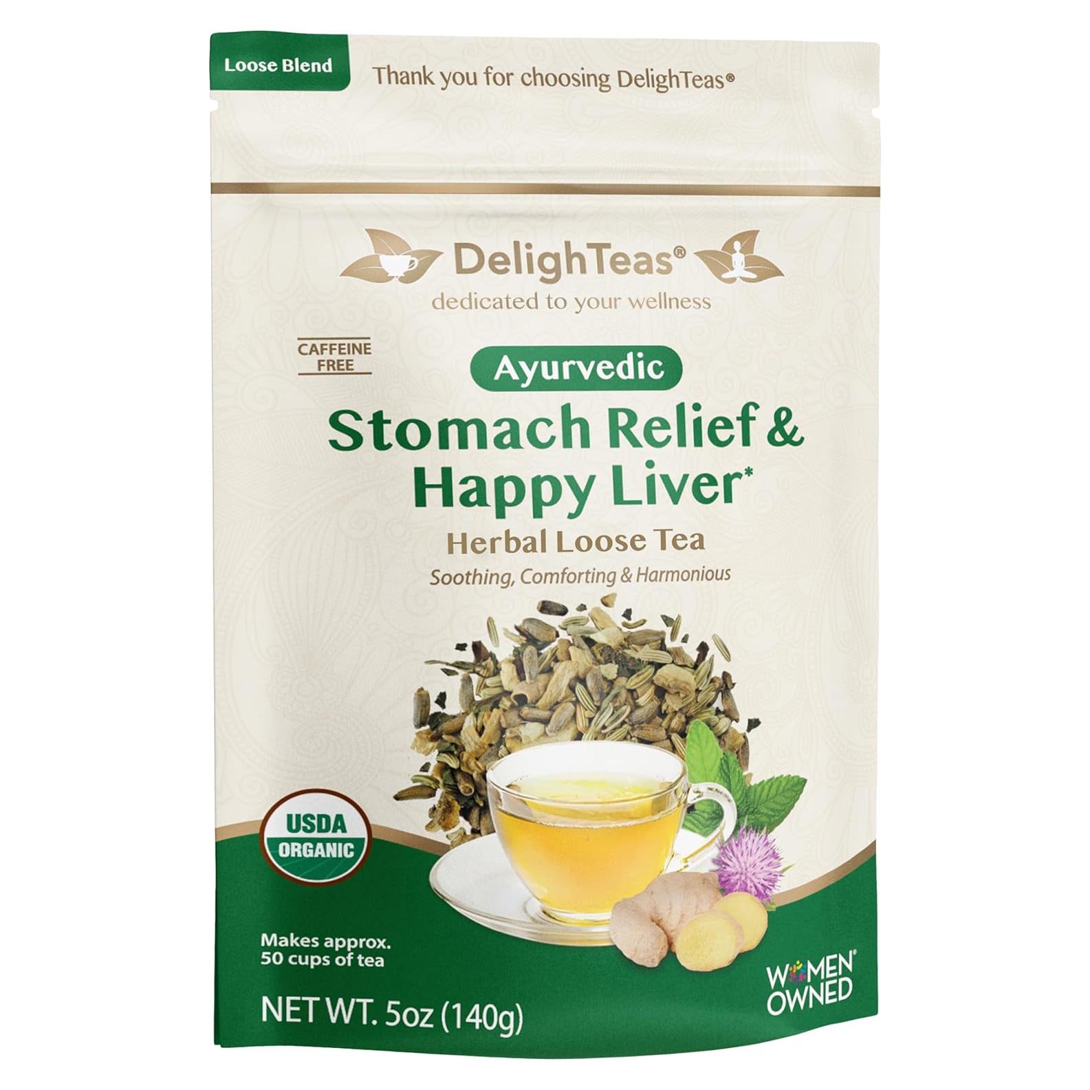 Té Detox del Hígado DelighTeas 142g - Orgánico, Vegano, Sin Cafeína