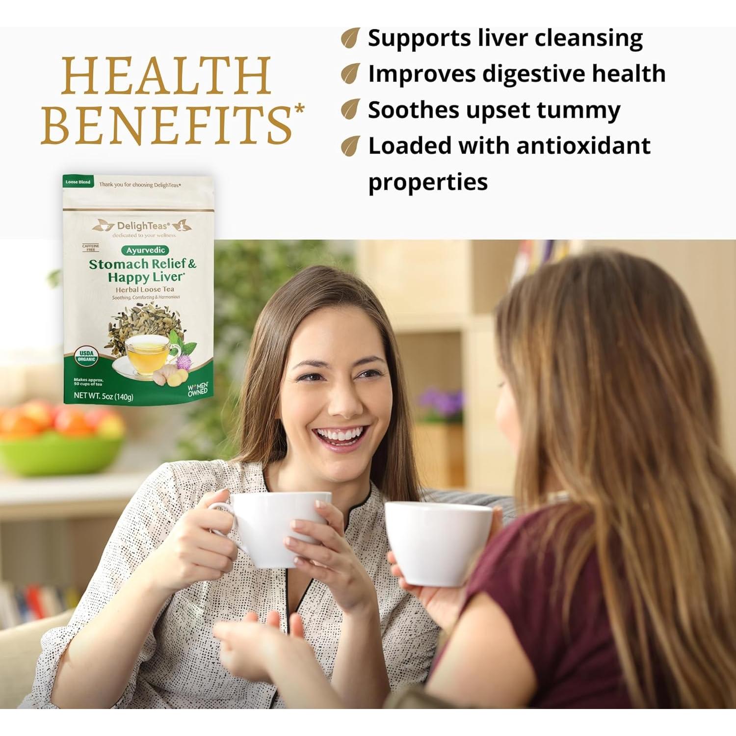 Té Detox del Hígado DelighTeas 142g - Orgánico, Vegano, Sin Cafeína