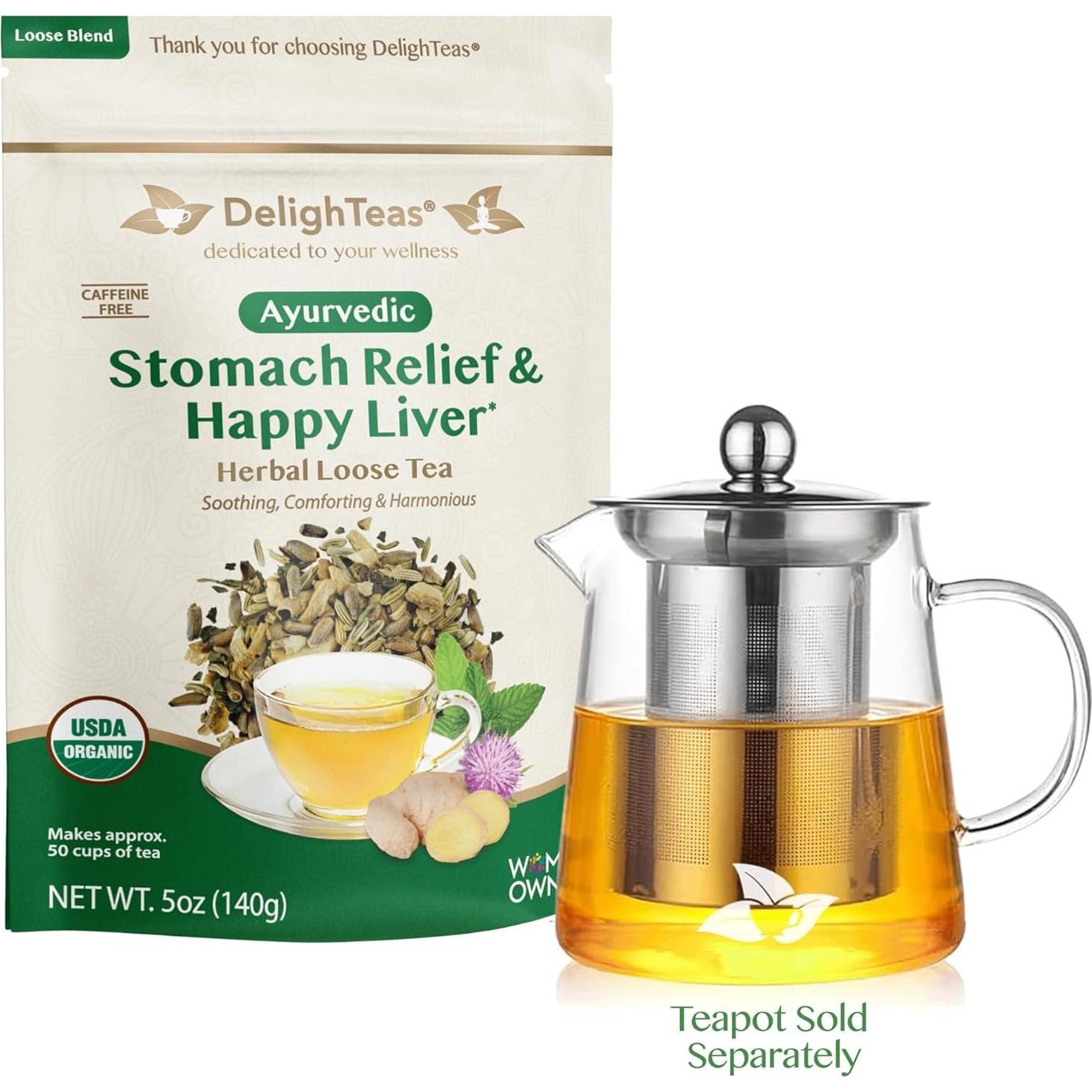 Té Detox del Hígado DelighTeas 142g - Orgánico, Vegano, Sin Cafeína
