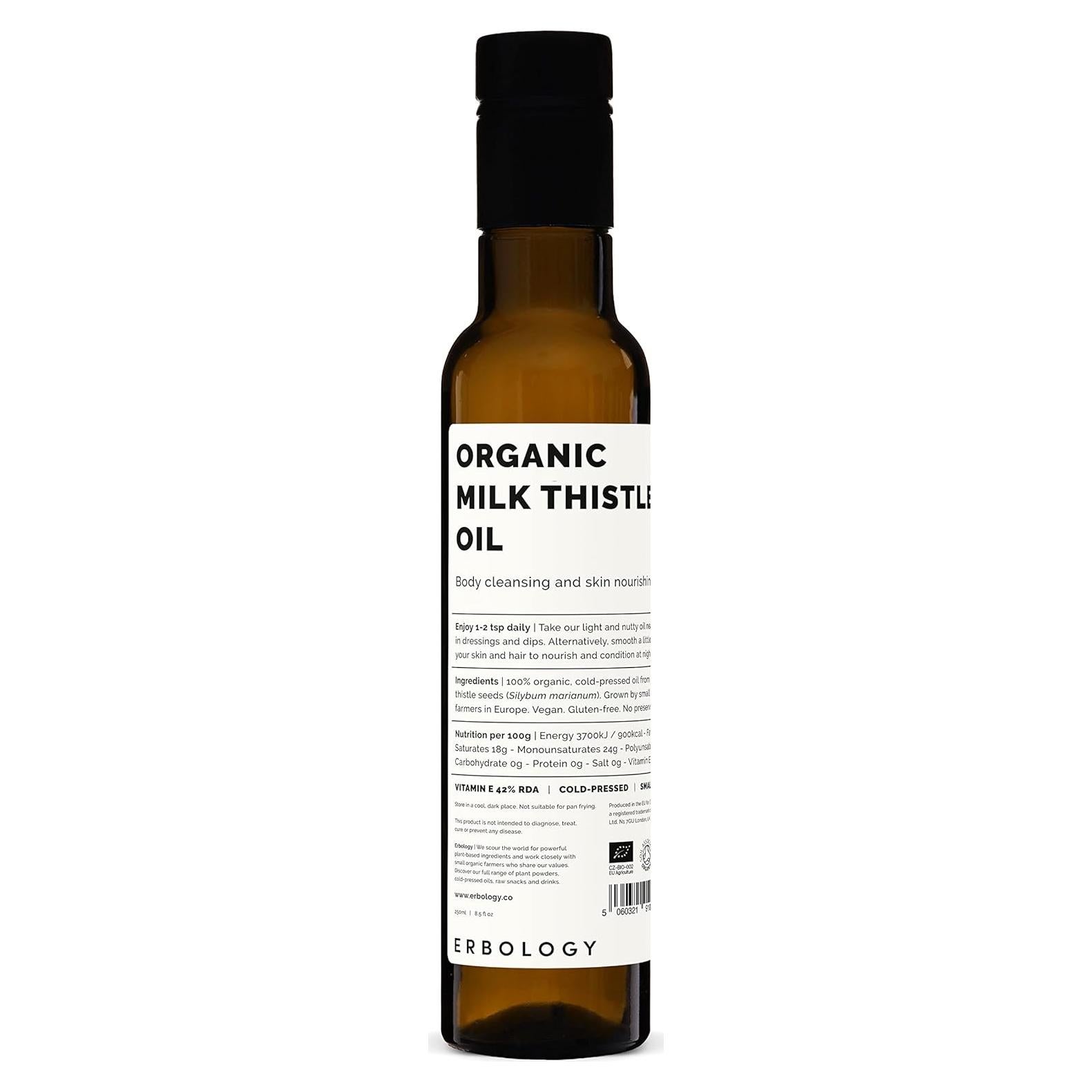 Aceite de Cardo Mariano Orgánico Erbology 250 ml - Prensado en Frío - Rico en Vitamina E