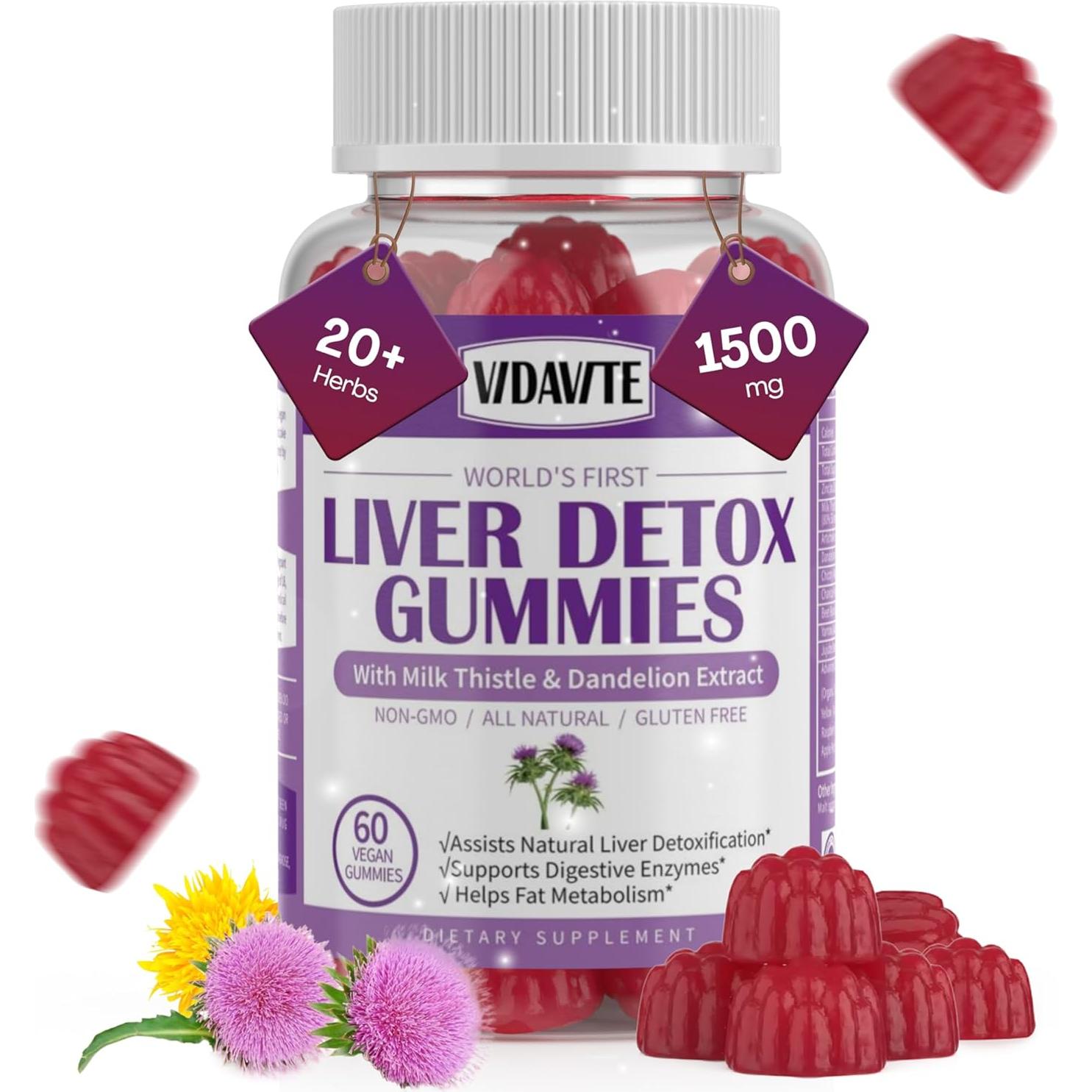 Gomitas Detox Hepáticas Sin Azúcar VIDAVITE 60 Unidades