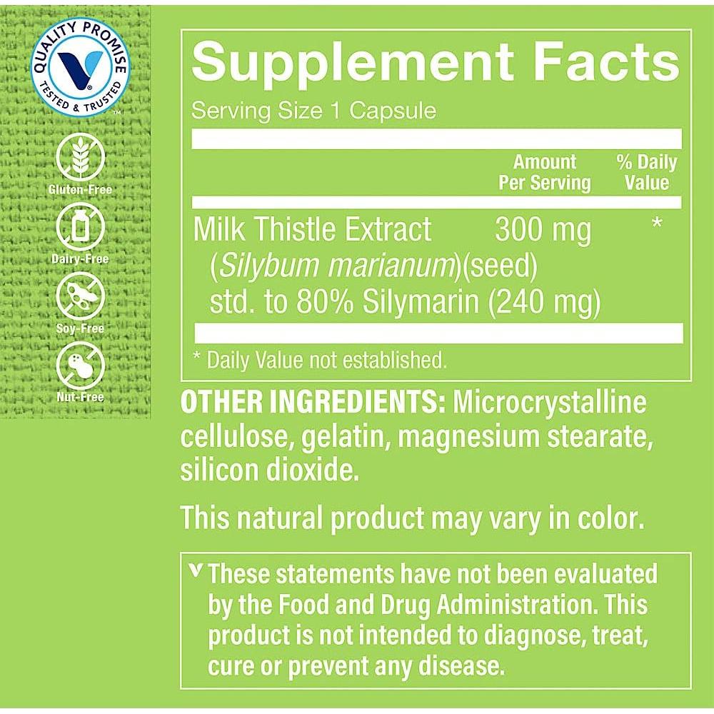 Extracto de Cardo Mariano The Vitamin Shoppe 300 MG 200 Cápsulas