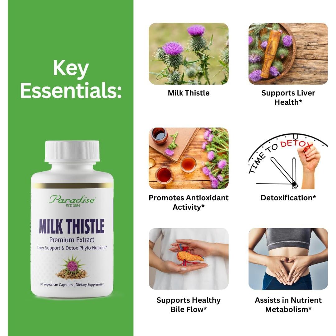Extracto de Cardo Mariano Hierbas del Paraíso 60 Cápsulas Veganas