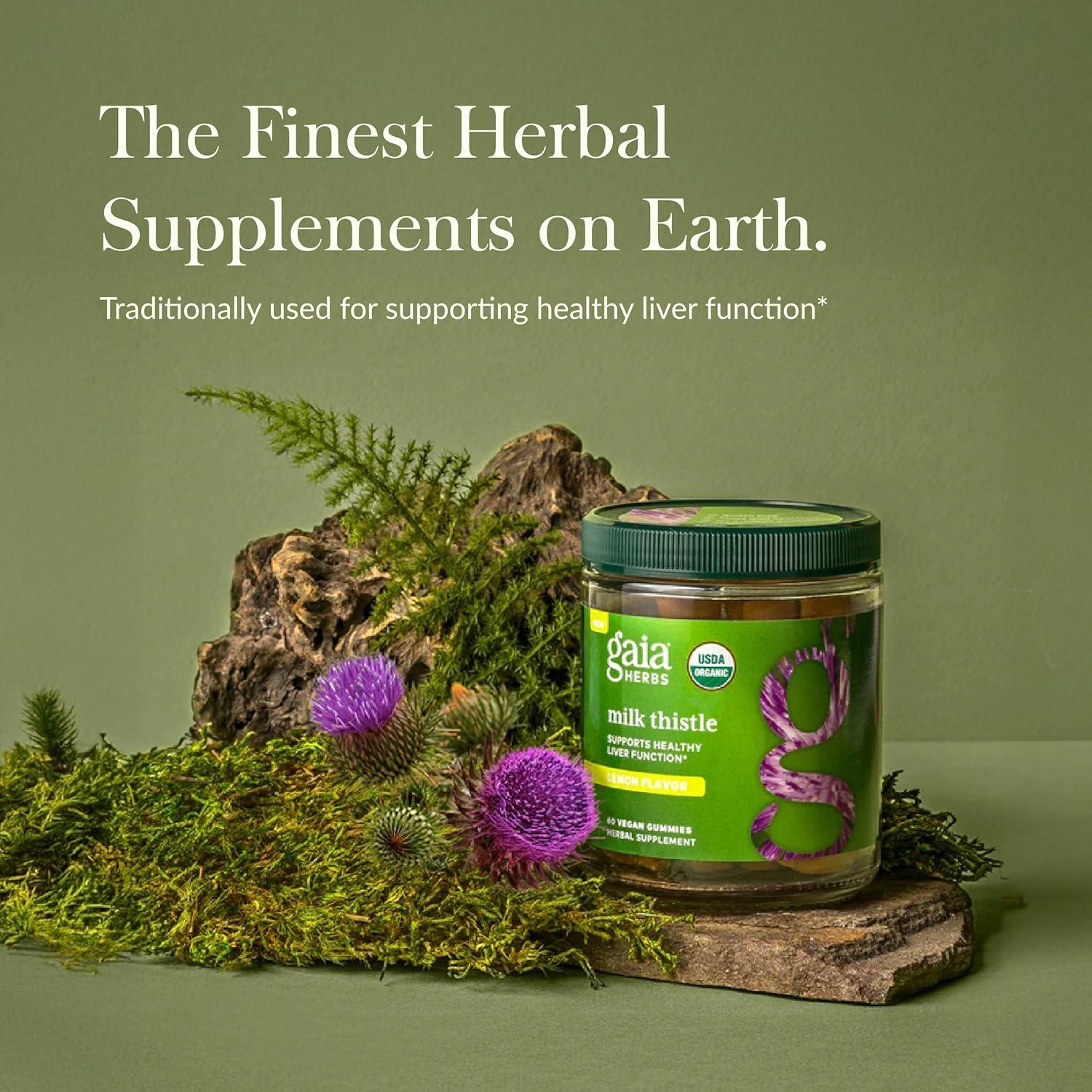 Gomitas de Cardo Mariano Gaia Herbs - 60 Gomitas Veganas Sabor Limón