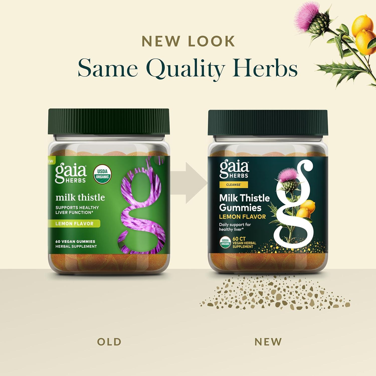 Gomitas de Cardo Mariano Gaia Herbs - 60 Gomitas Veganas Sabor Limón