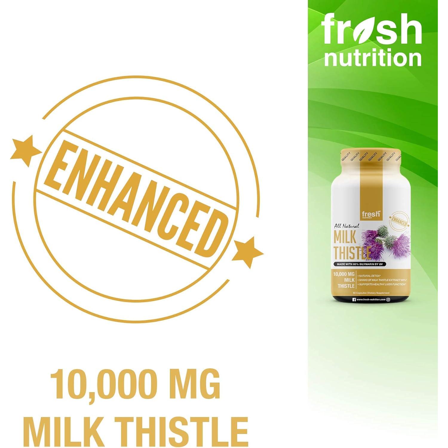 Cápsulas de Cardo Mariano Fresh Nutrition 10,000mg 120 Unidades