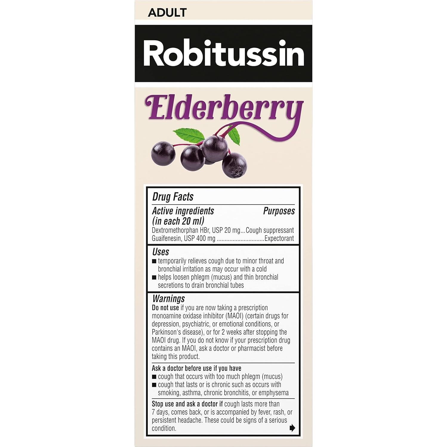 Robitussin Sirope de Saúco 118 mL - Alivio Tos y Congestión