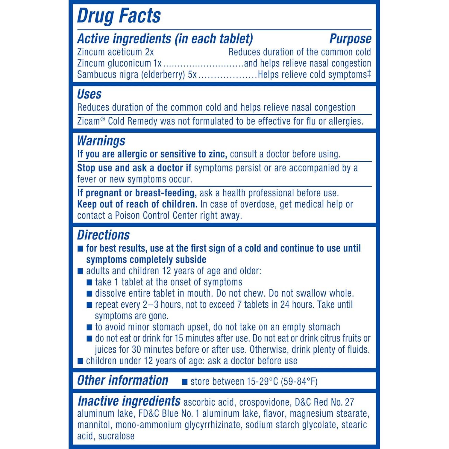 Zicam Remedio Homeopático para Resfriados Sabor Cítrico 25 Unidades