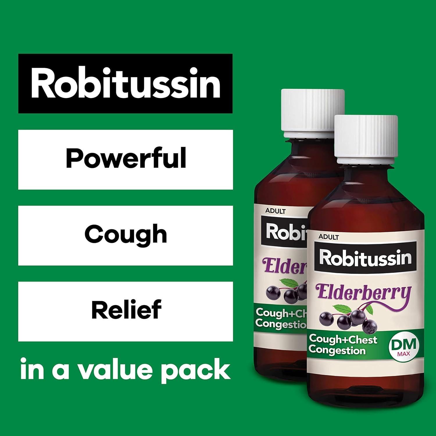Robitussin Máxima Fuerza Elderberry 2x240 mL Supresor de Tos
