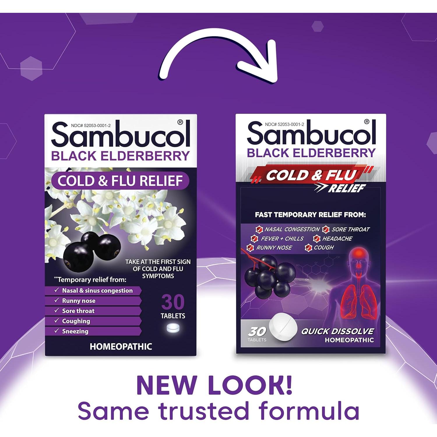 Sambucol Saúco Negro 30 Pastillas Alivio Resfriado Gripe