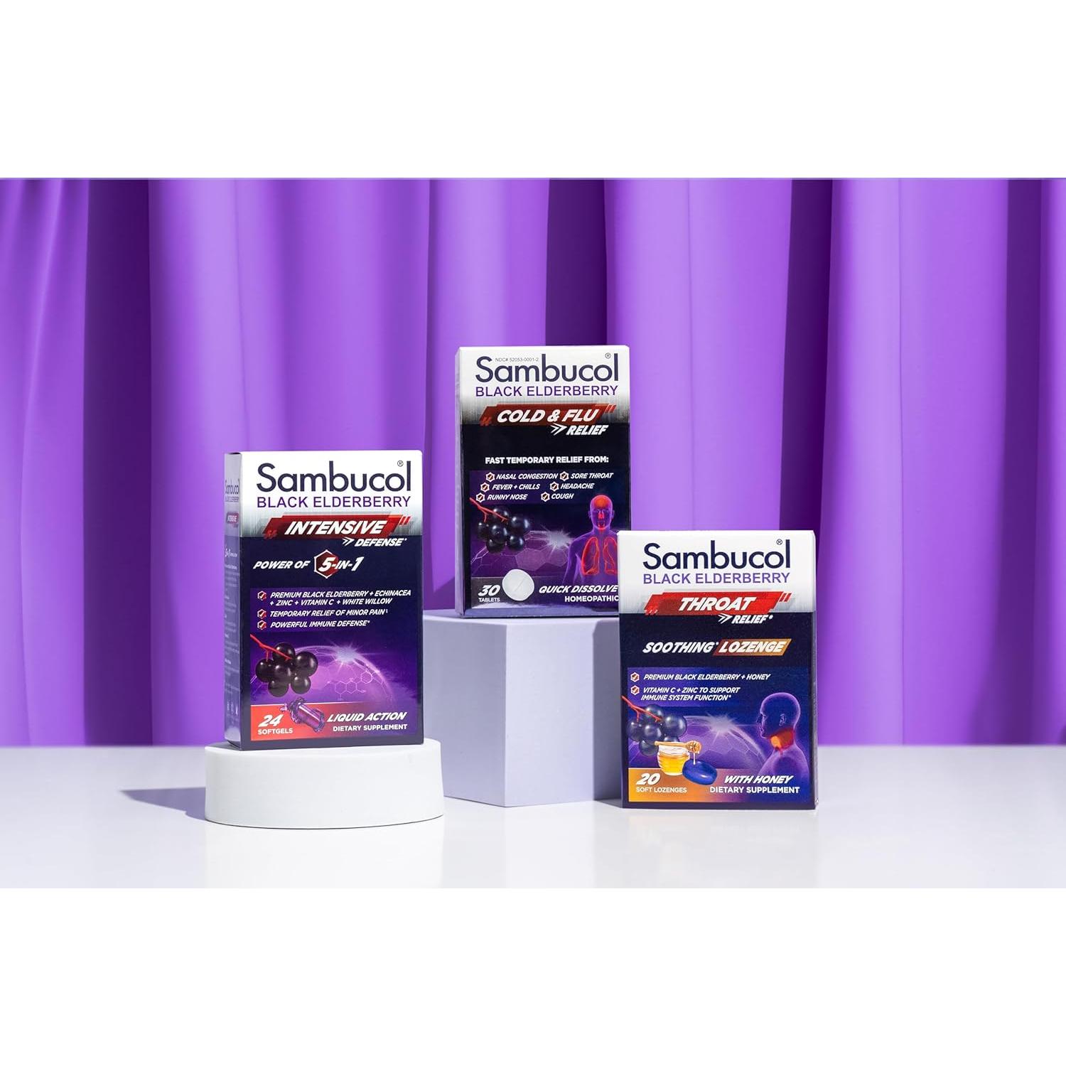 Sambucol Saúco Negro 30 Pastillas Alivio Resfriado Gripe