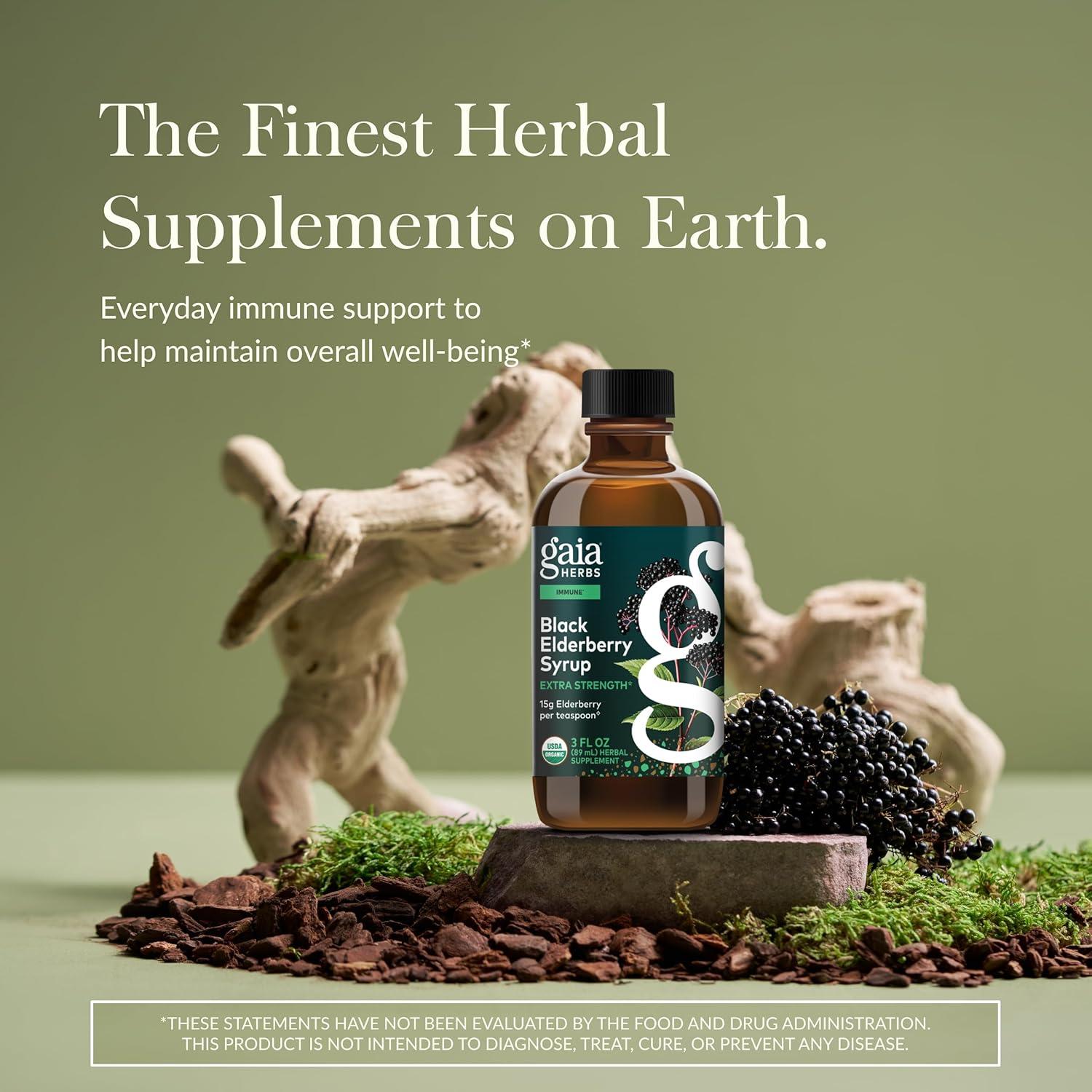 Jarabe de Saúco Negro Gaia Herbs 89 ml - Suplemento Inmunológico