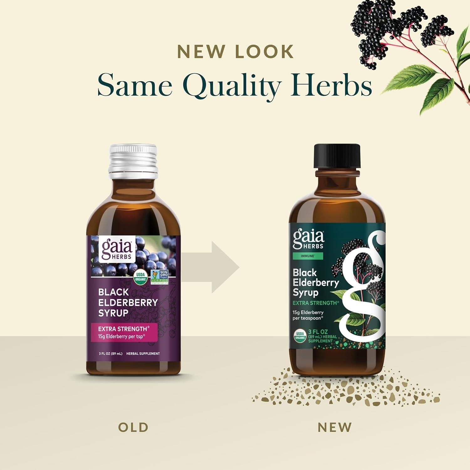 Jarabe de Saúco Negro Gaia Herbs 89 ml - Suplemento Inmunológico