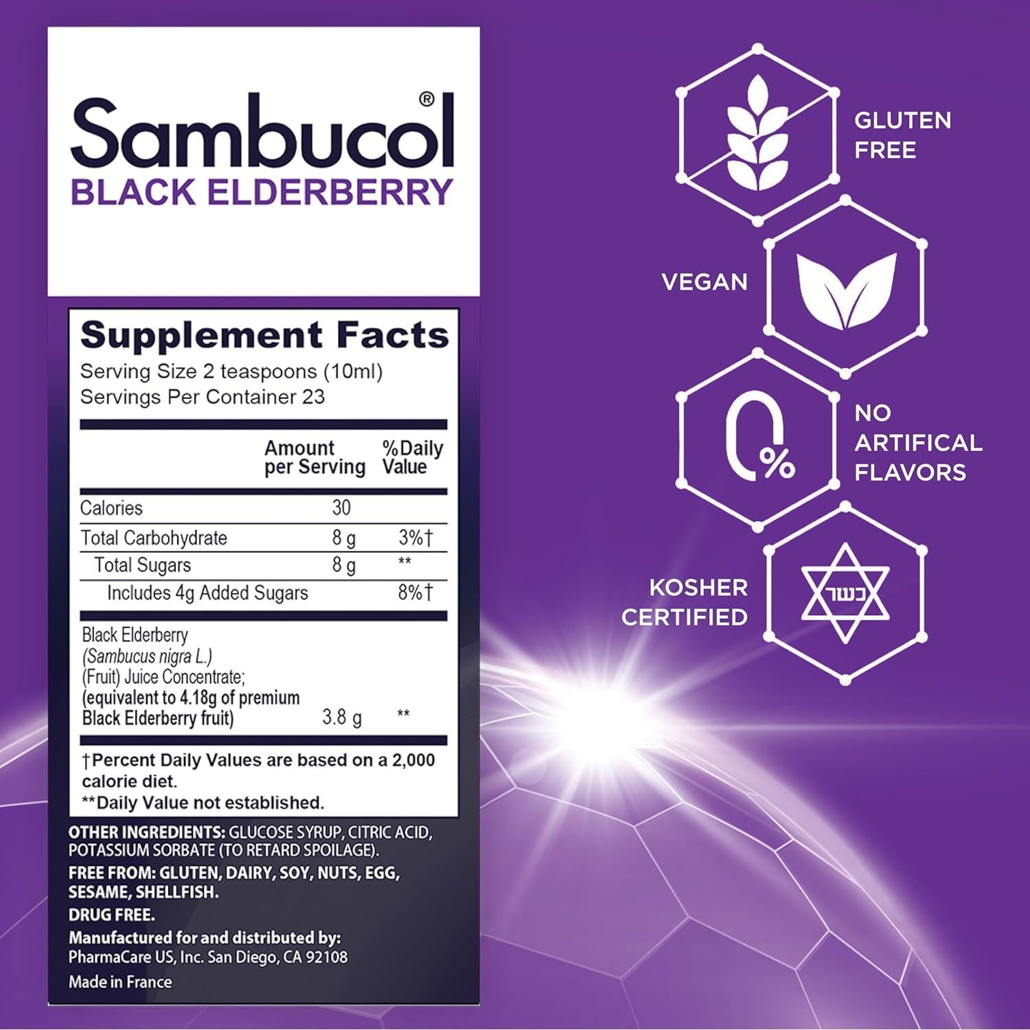 Jarabe de Saúco Negro Sambucol 230 ml - Apoyo Inmunológico