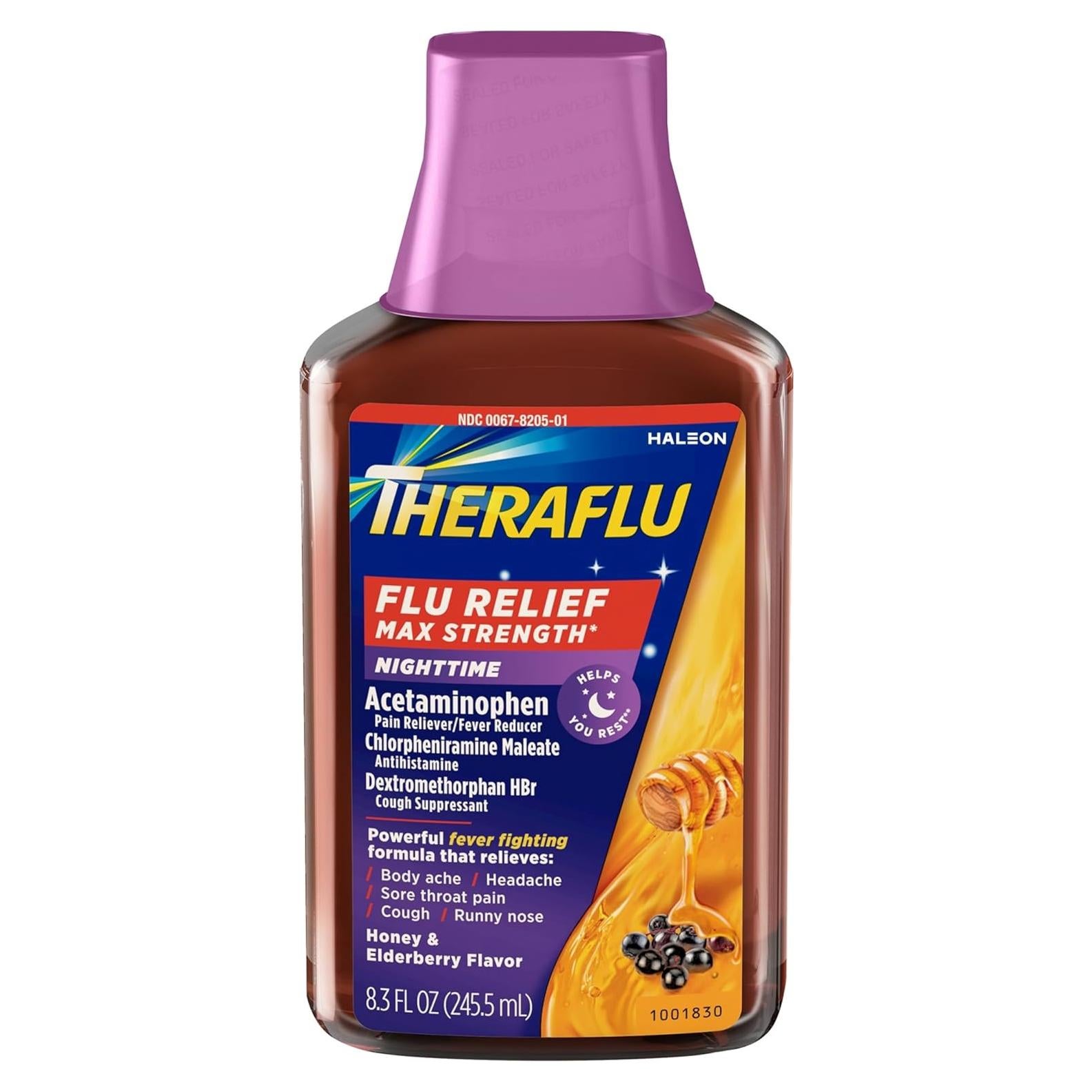 Theraflu Máxima Fuerza Jarabe Nocturno 245 ml Alivio Resfriado