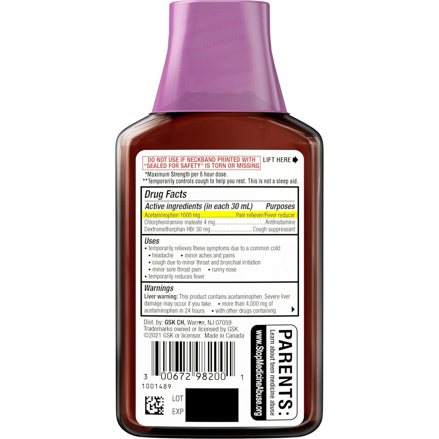 Theraflu Máxima Fuerza Jarabe Nocturno 245 ml Alivio Resfriado