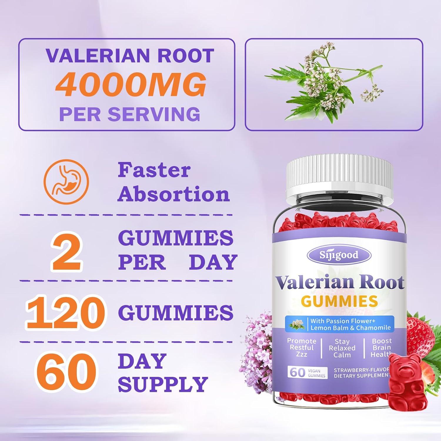 Gomitas de raíz de valeriana Sijigood 60 unidades sabor fresa