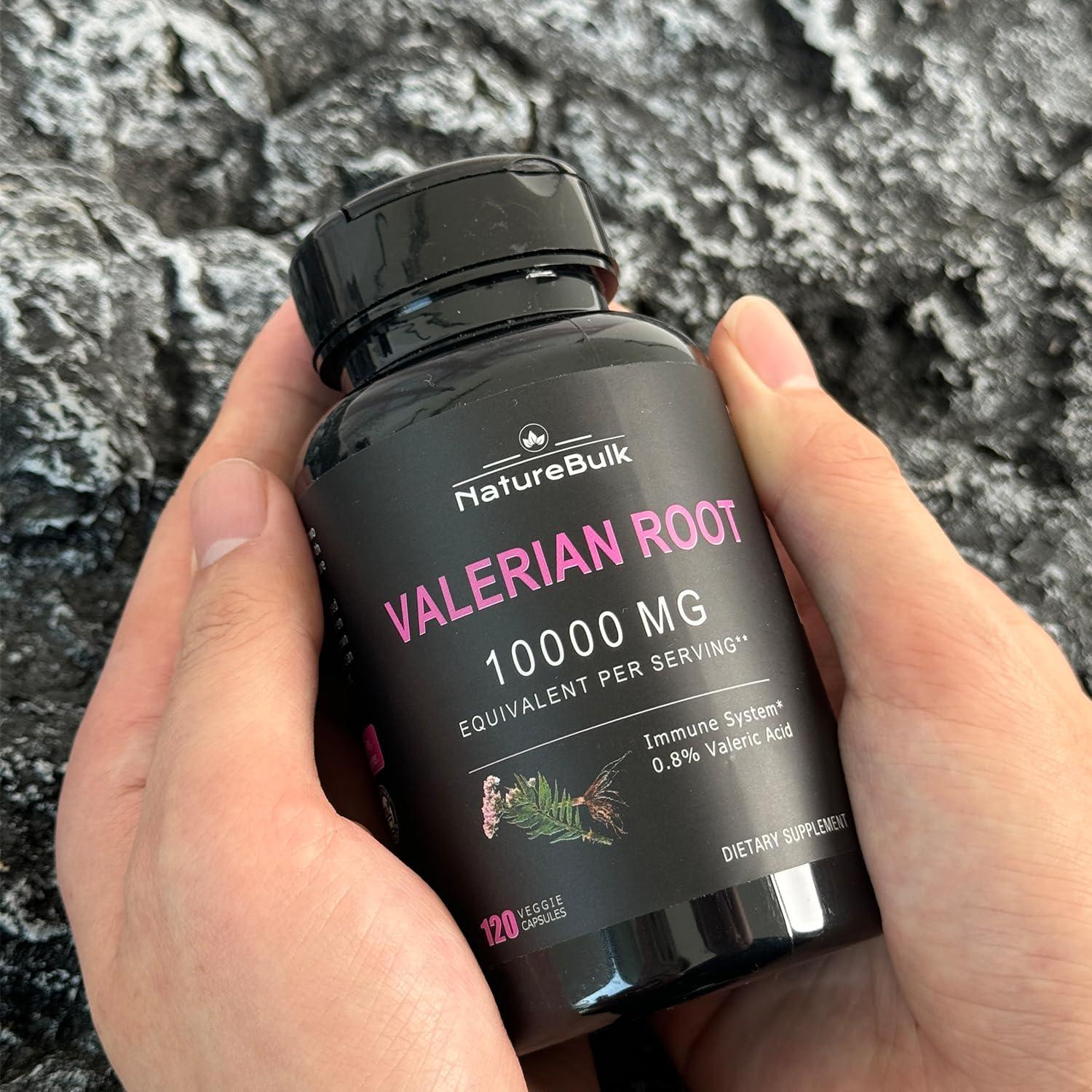 Cápsulas de raíz de valeriana NatureBulk 10000mg - 120 unidades