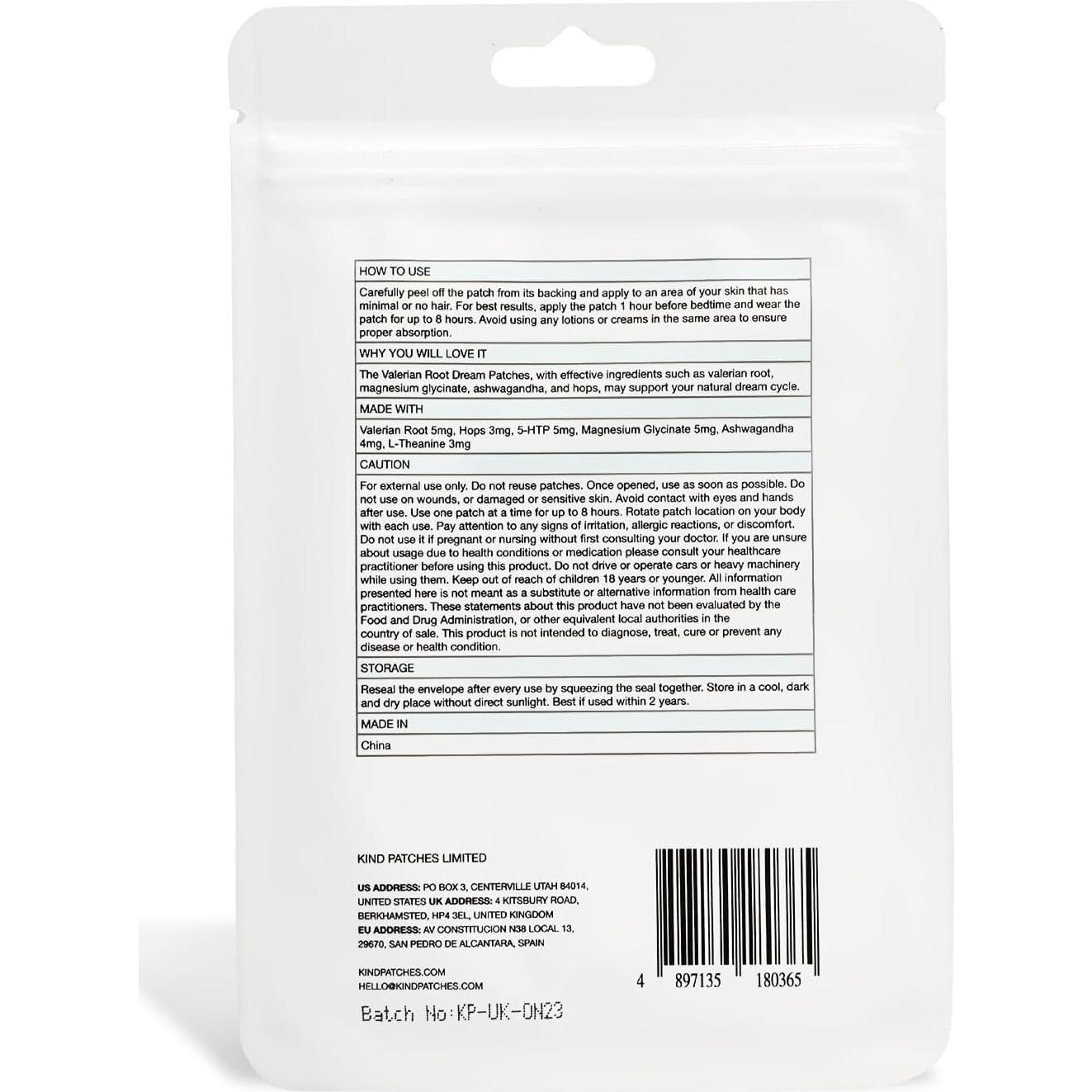 Parche para Dormir Kind Patches - 30 Unidades con Valeriana y Magnesio