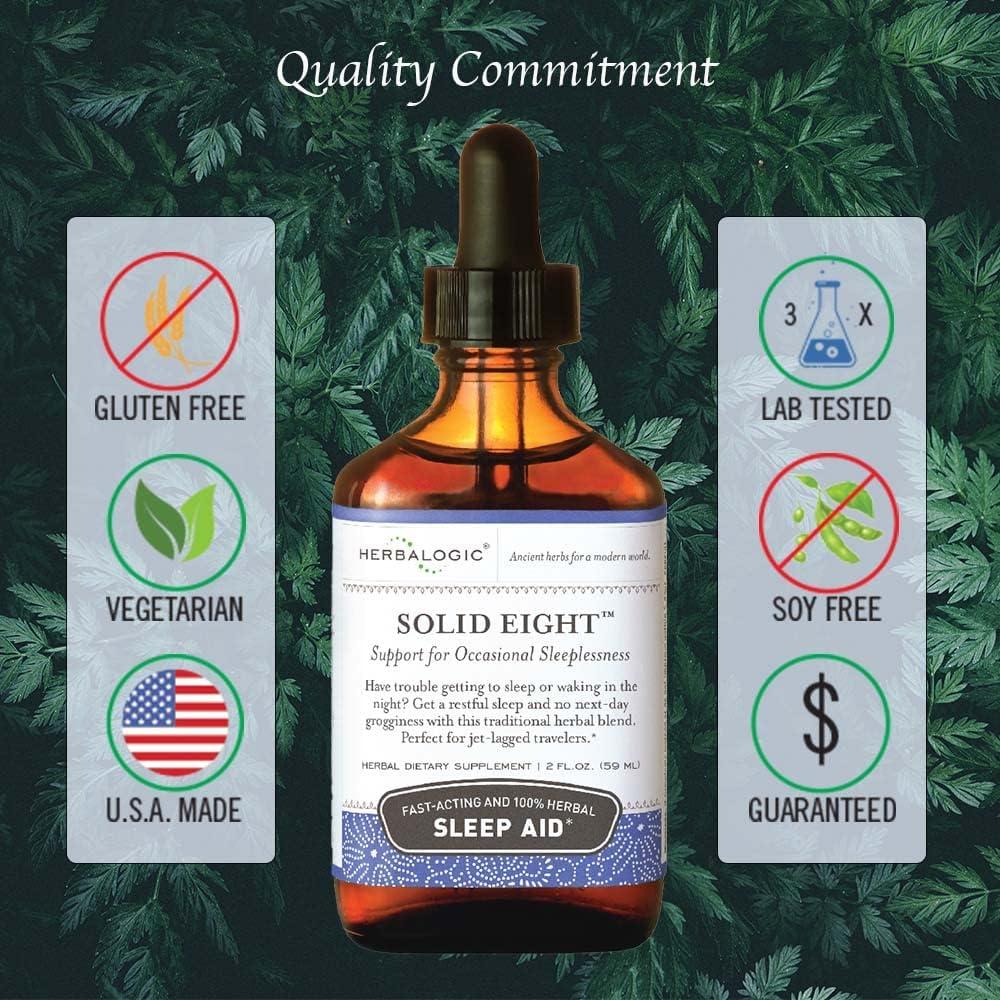 Gotas de Hierbas Líquidas Solid Eight 59.15 ml - Sueño Natural Sin Somnolencia