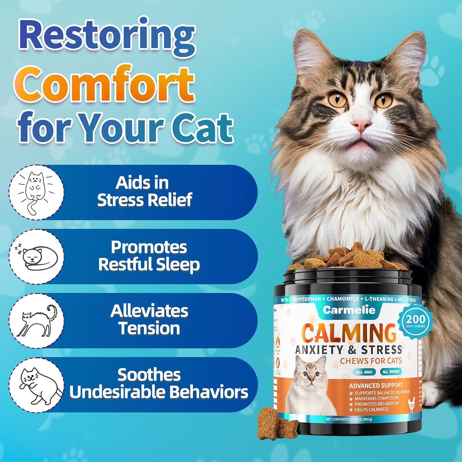 Galletas Calmantes para Gatos Carmelie - 200 Unidades - Sabor Pollo