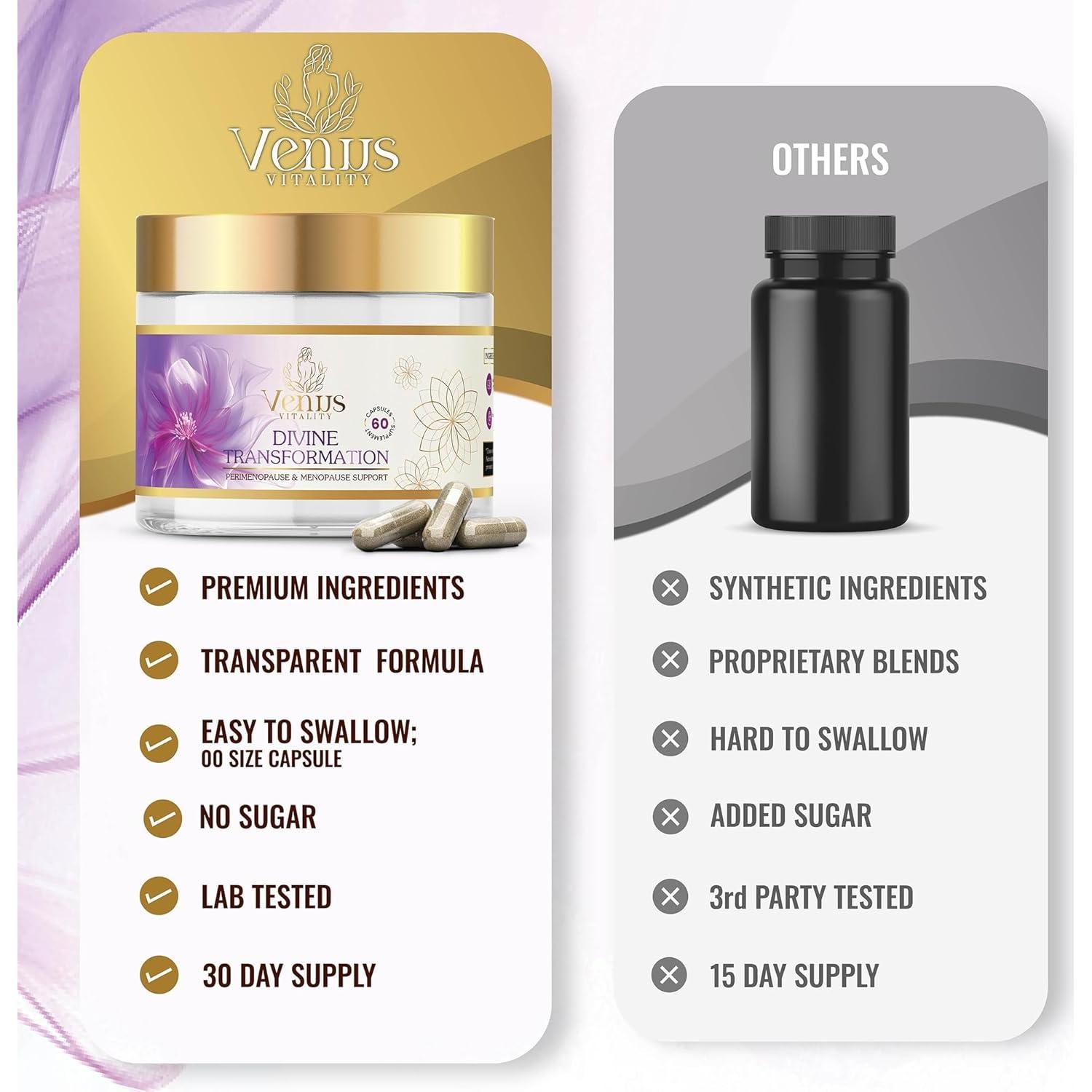 Suplemento Cohosh Negro Venus Vitality 60 Cápsulas para Menopausia