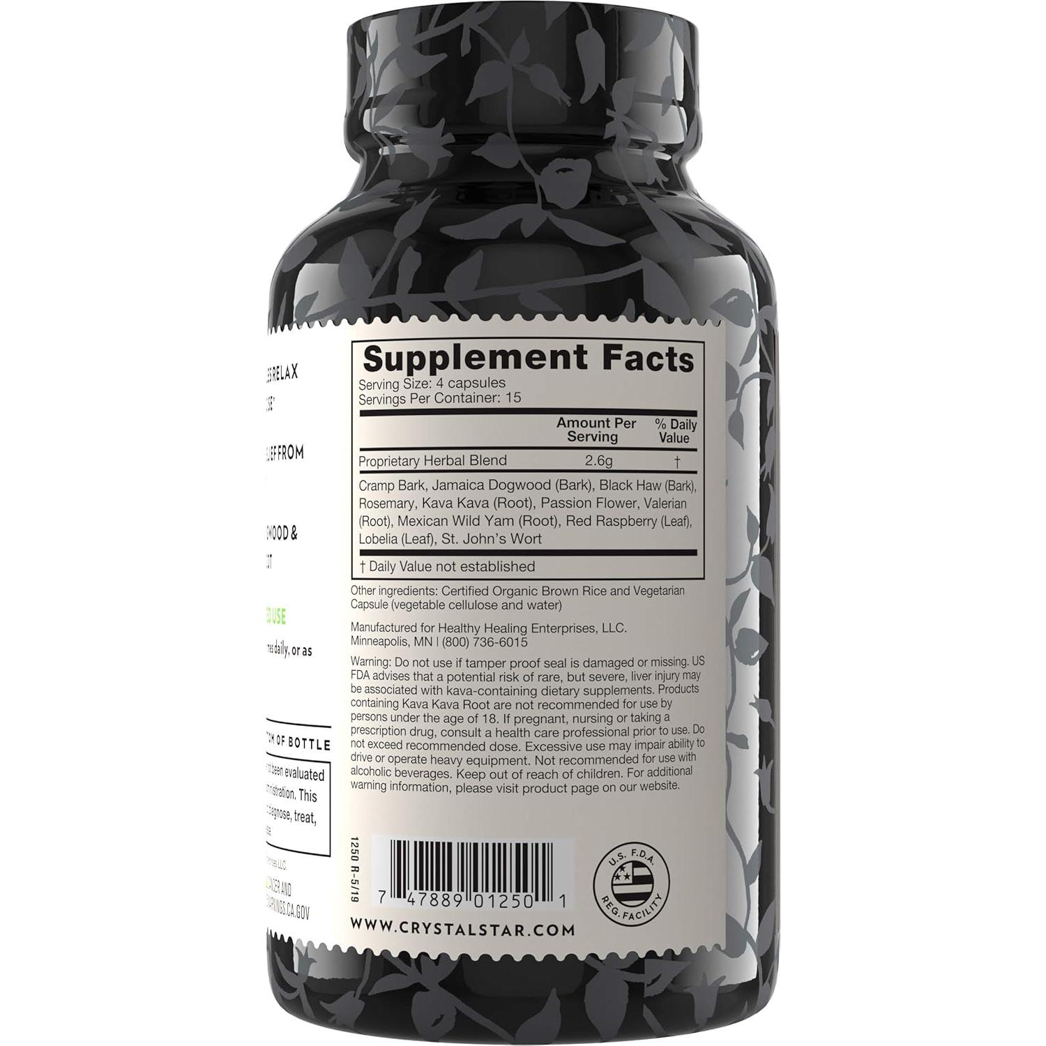 Relajante Muscular Crystal Star 60 Cápsulas - Alivio Herbal