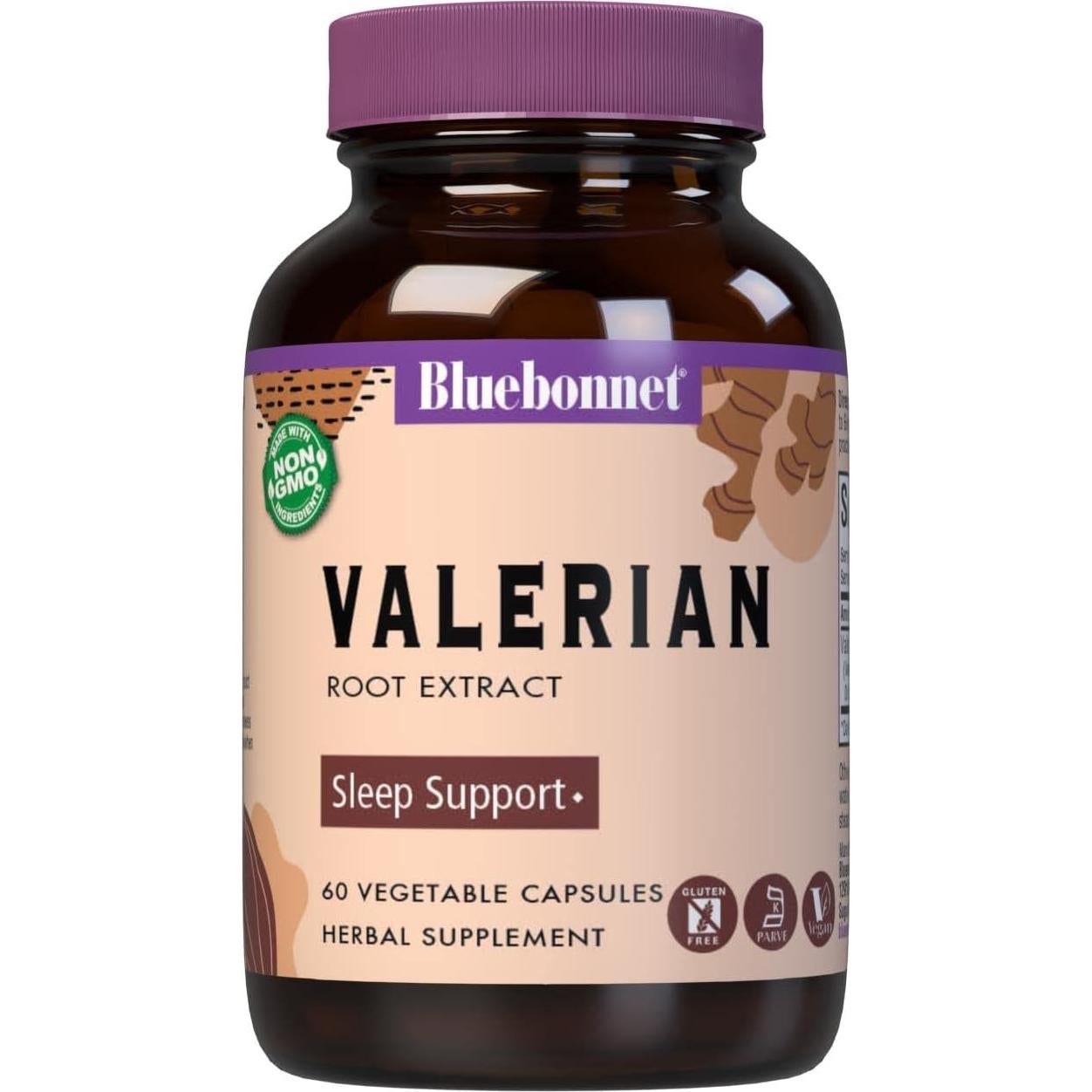 Cápsulas de Extracto de Raíz de Valeriana BlueBonnet 250 mg