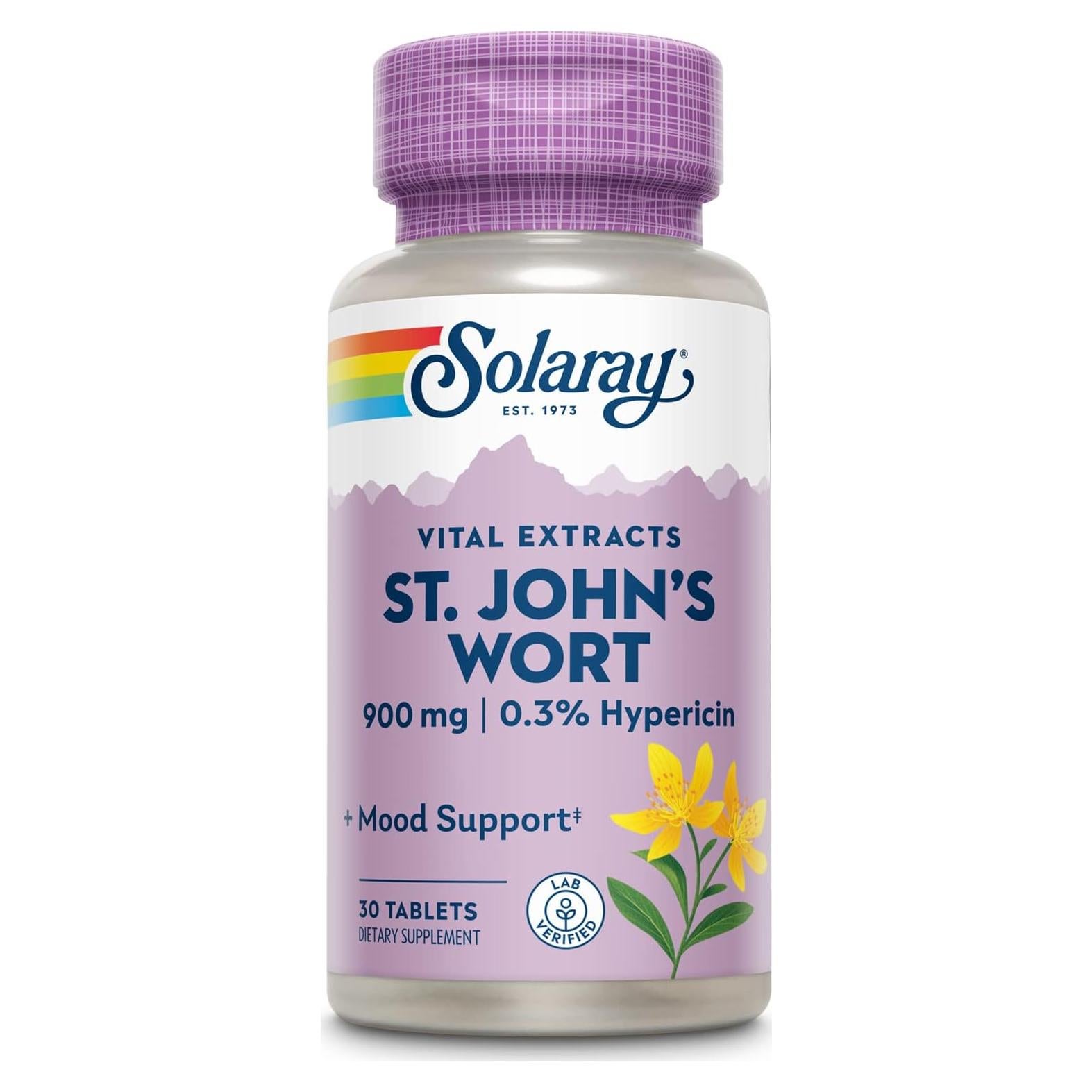 Suplemento Hierba de San Juan Solaray 900 mg - 30 Tabletas