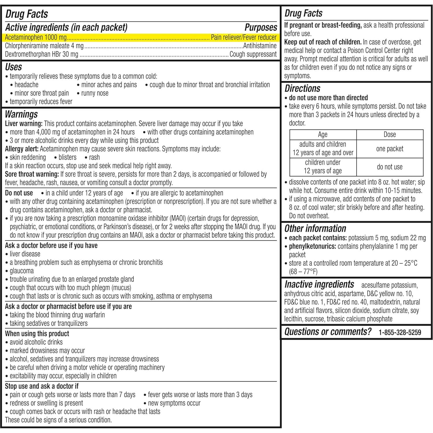 Theraflu Máxima Fuerza Jarabe 245 ml + 6 Paquetes Polvo