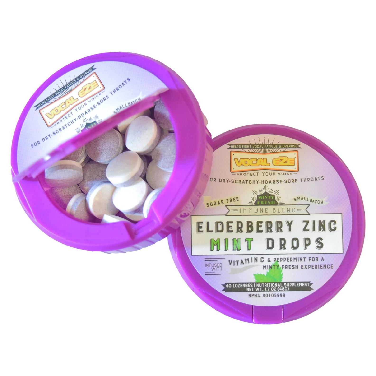 Pastillas para Garganta Eze Saúco Menta Vitamina C Zinc 40 Unidades