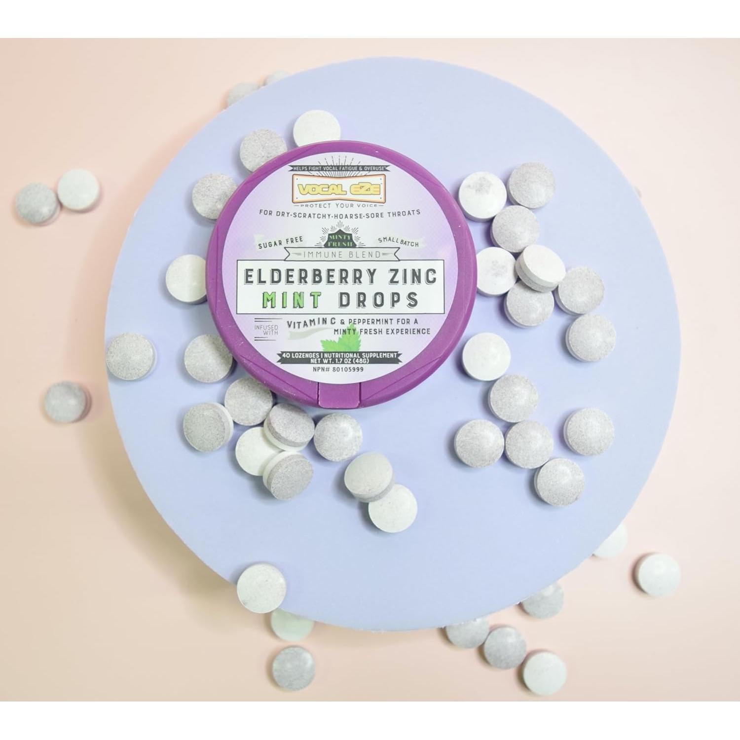 Pastillas para Garganta Eze Saúco Menta Vitamina C Zinc 40 Unidades