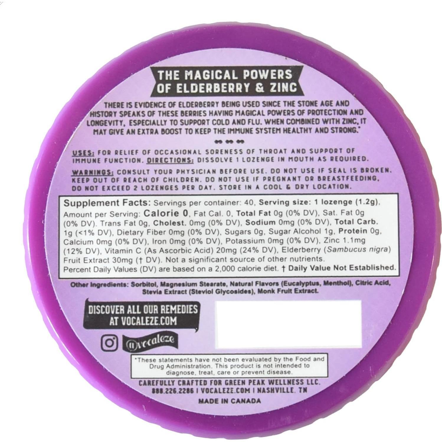 Pastillas para Garganta Eze Saúco Menta Vitamina C Zinc 40 Unidades