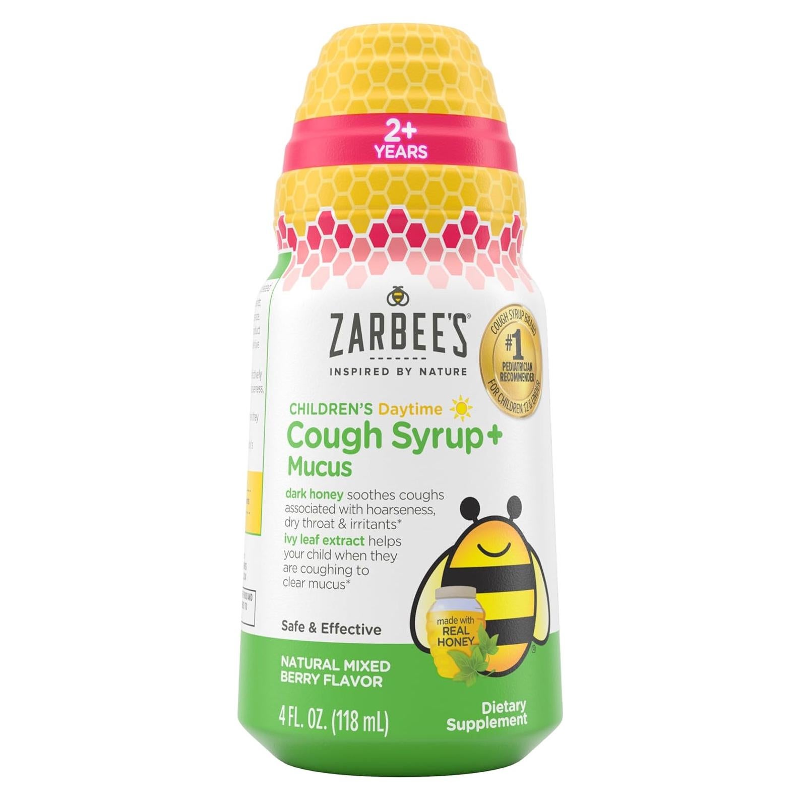 Jarabe para la tos Zarbee para niños 2+ Miel y Mucosidad 118 ml