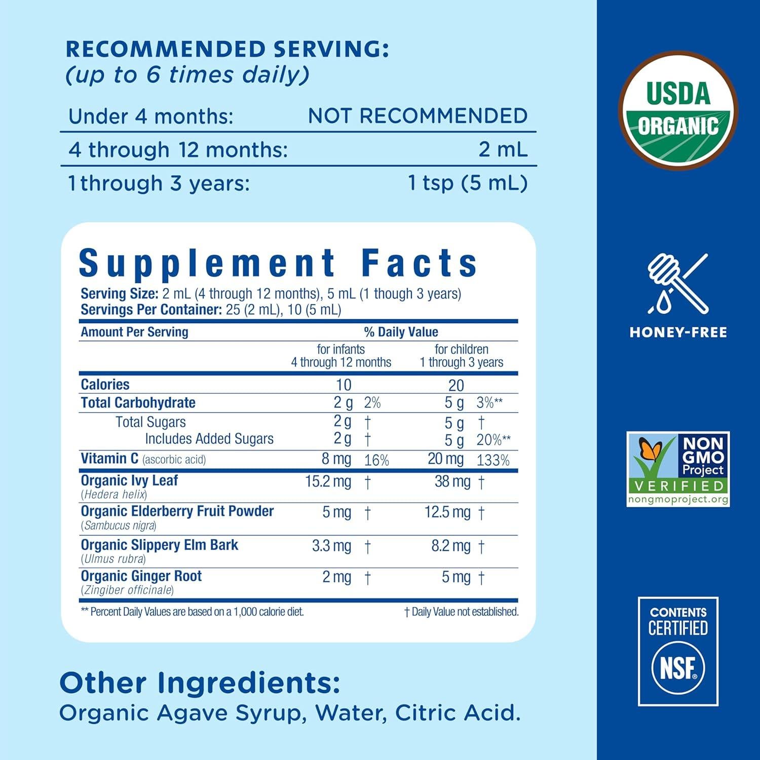 Jarabe para la tos orgánico Mommy's Bliss 49.6 ml - Bebés 4 meses+