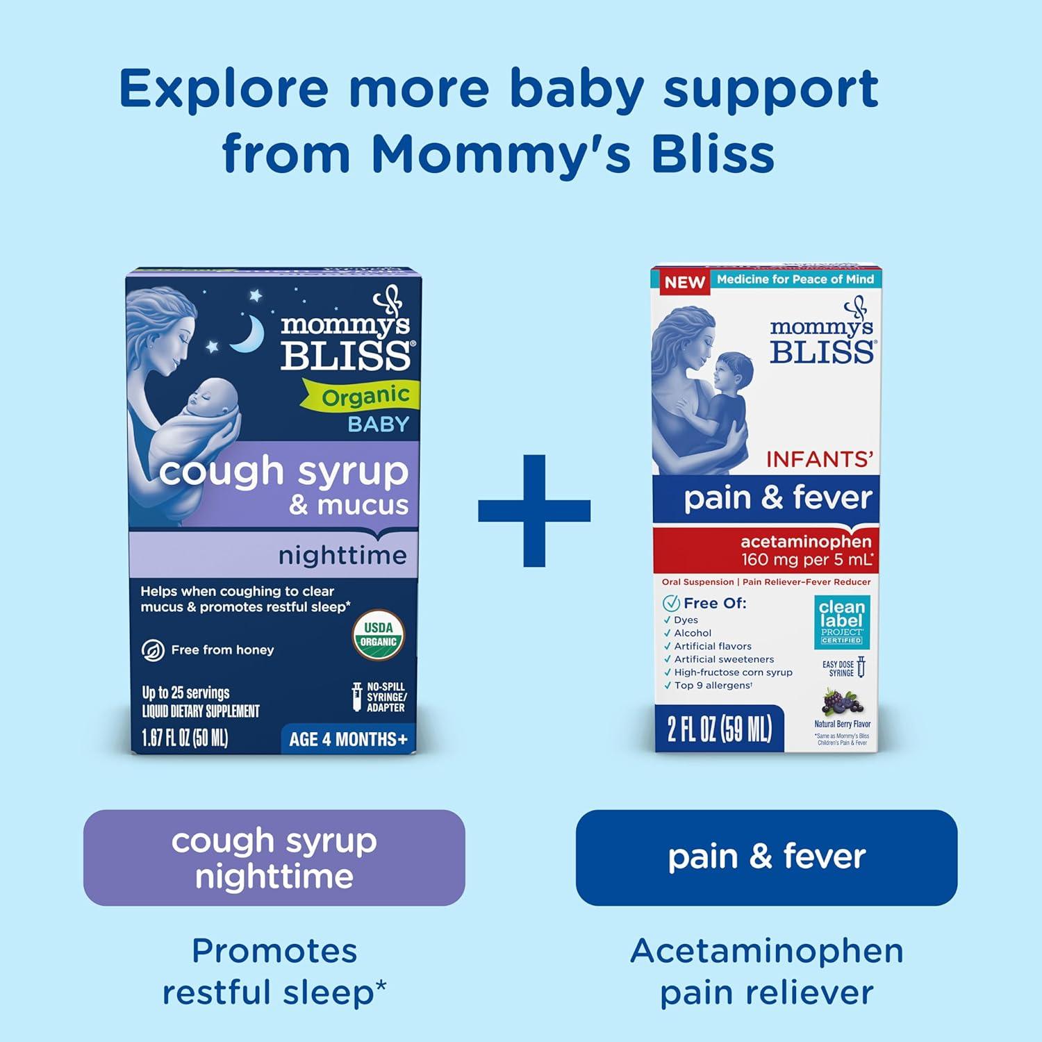 Jarabe para la tos orgánico Mommy's Bliss 49.6 ml - Bebés 4 meses+
