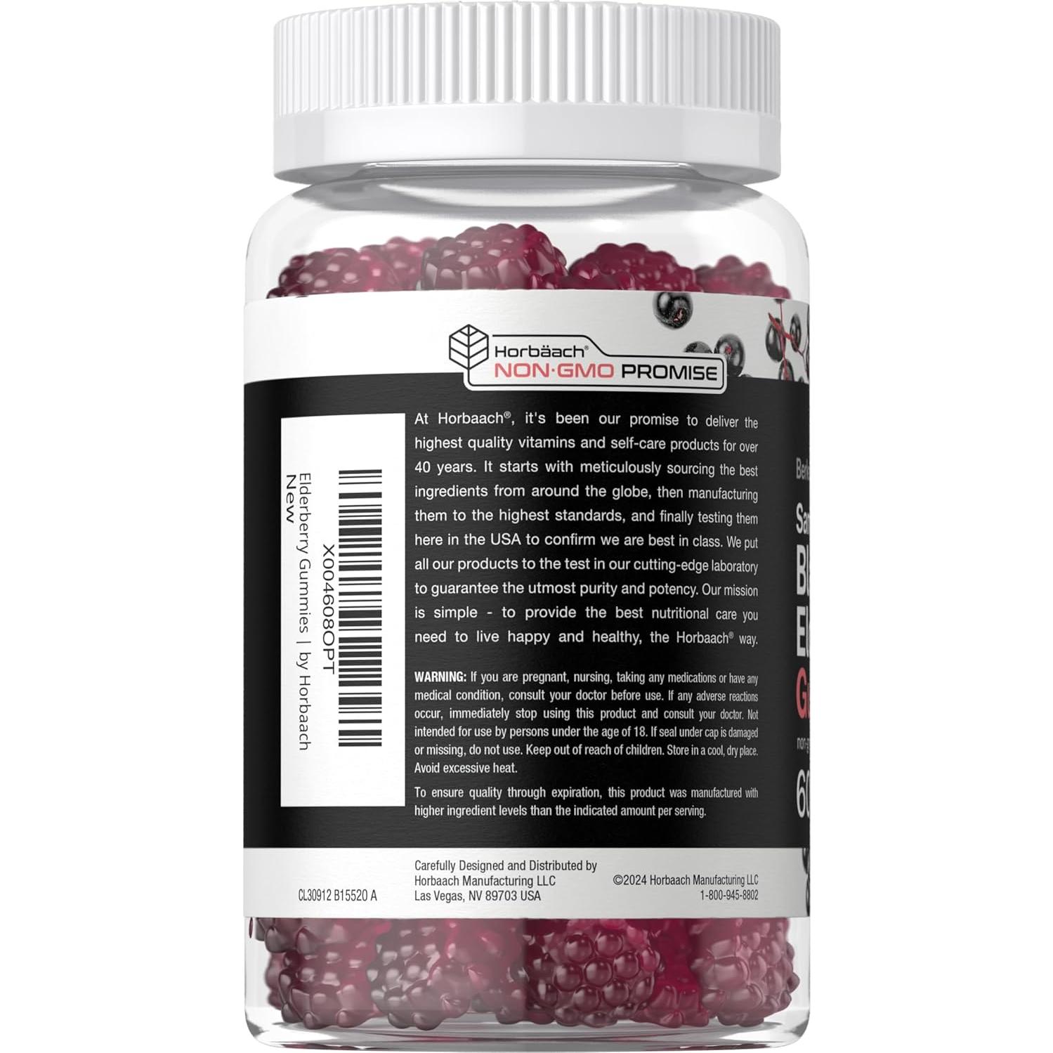 Gomitas de Saúco Negro Horbaach 60 Unidades con Zinc y Vitamina C