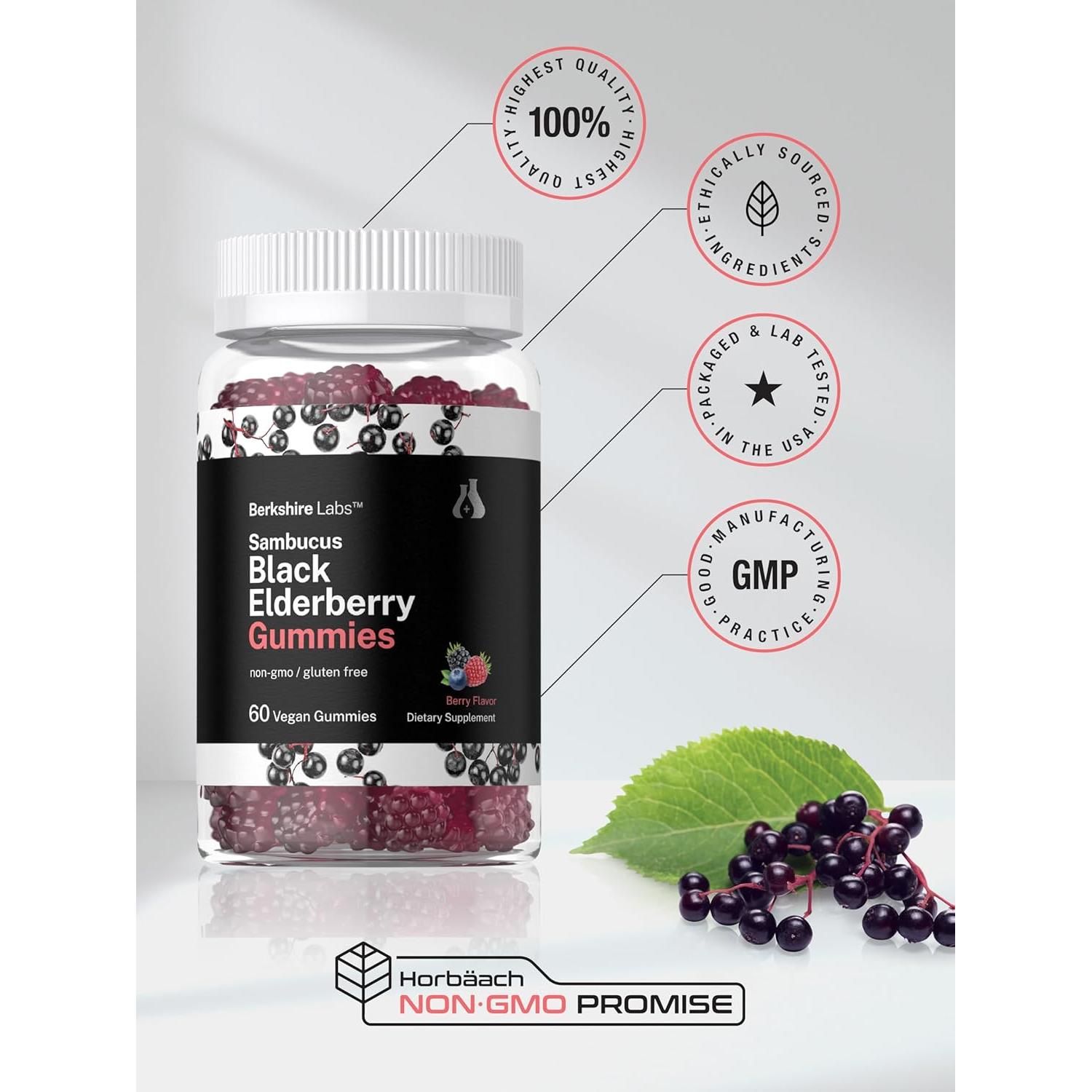 Gomitas de Saúco Negro Horbaach 60 Unidades con Zinc y Vitamina C