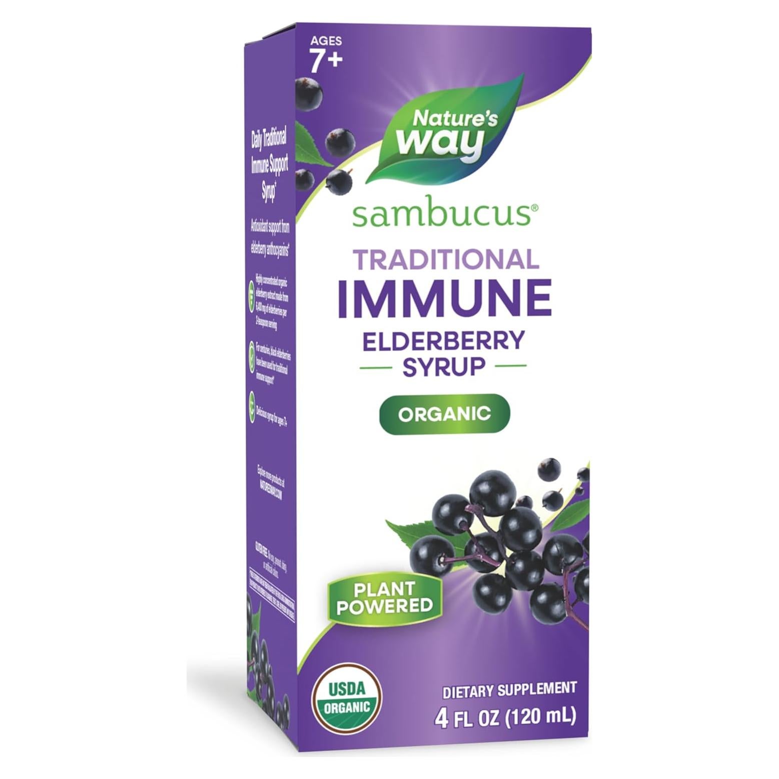 Jarabe de Saúco Orgánico Nature's Way 118 ml - Soporte Inmunológico