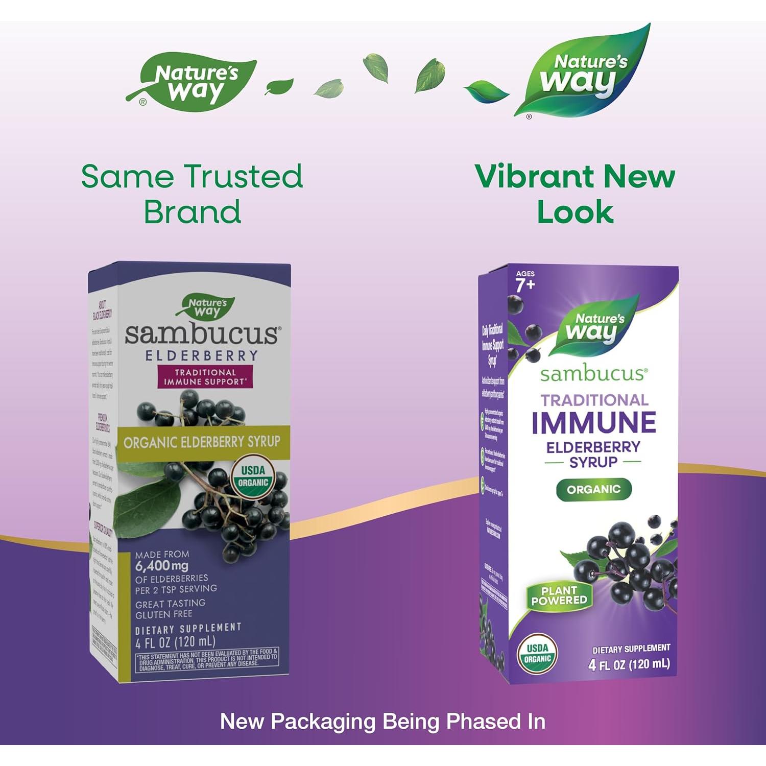 Jarabe de Saúco Orgánico Nature's Way 118 ml - Soporte Inmunológico